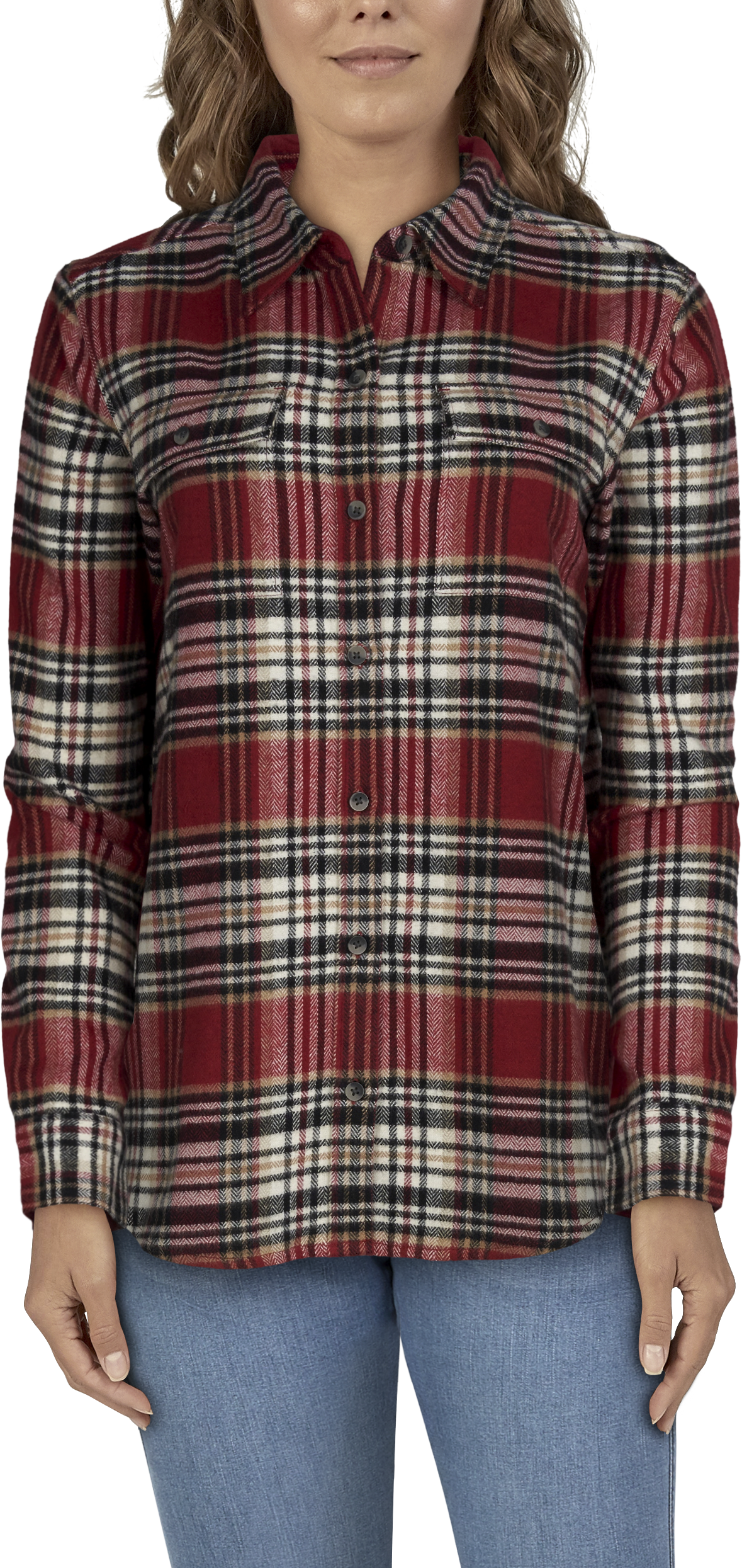 NATURAL REFLECTIONS Brushed Long-Sleeve Flannel Shirt