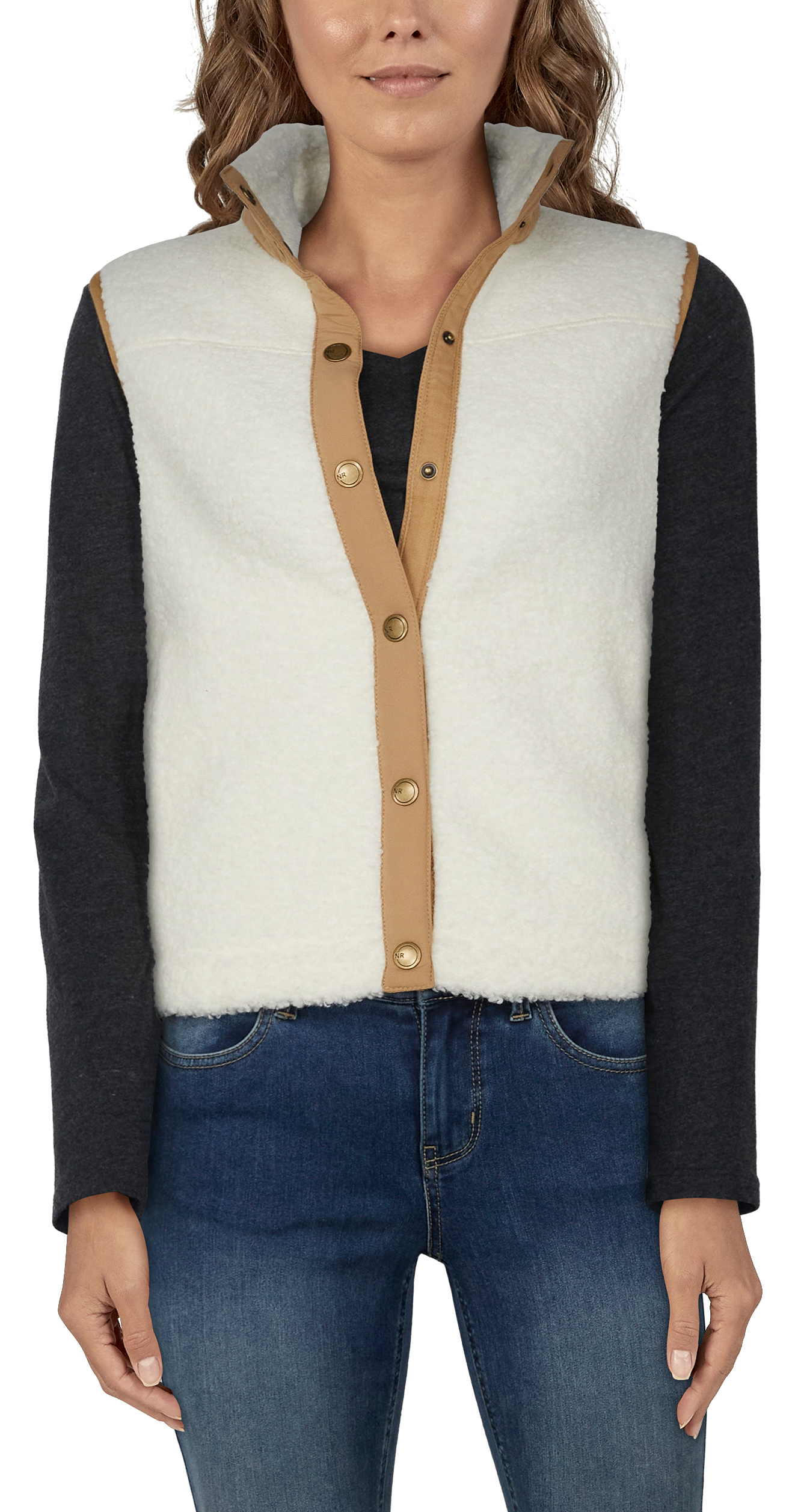 NATURAL REFLECTIONS Snap-Front Sherpa Vest for Ladies