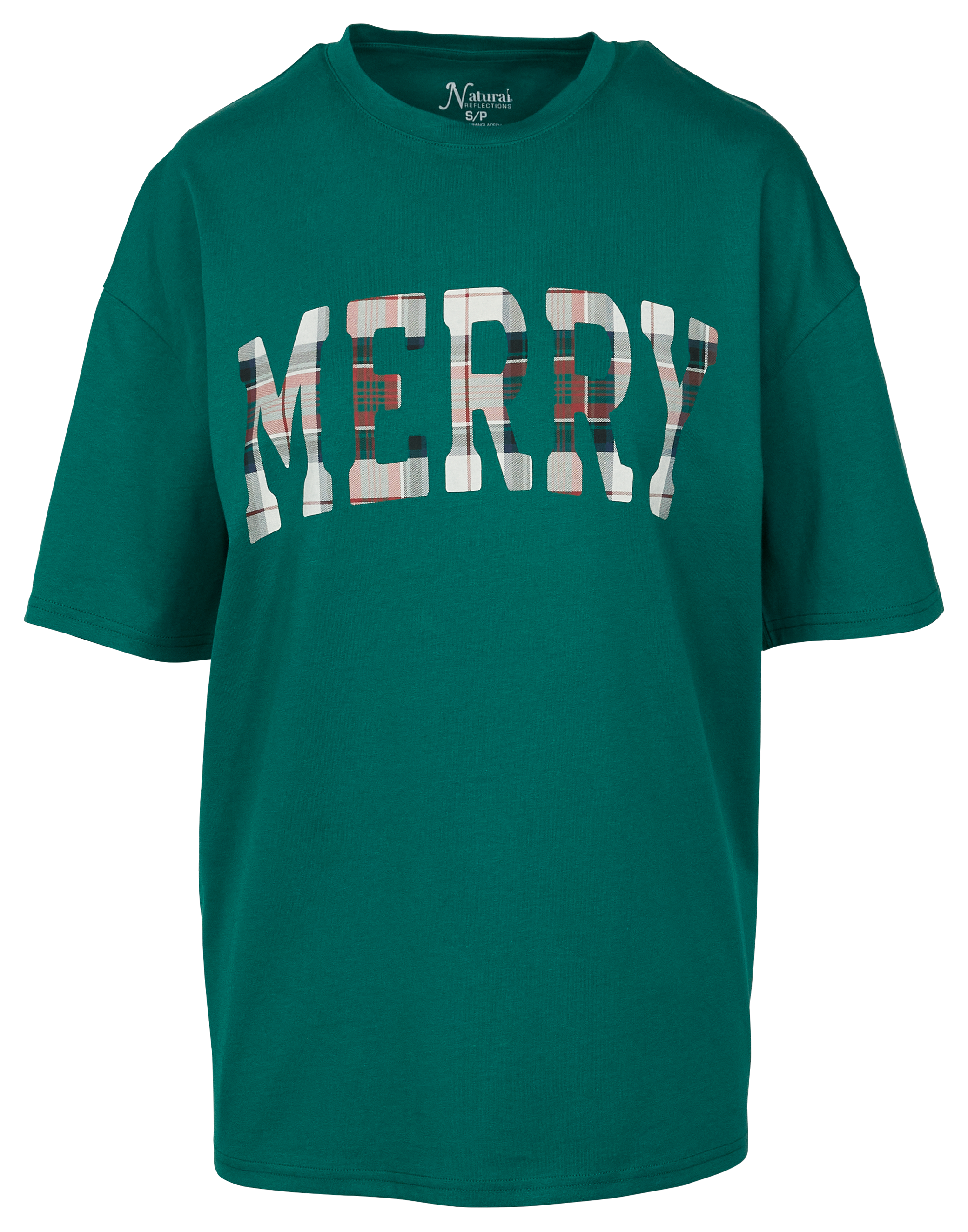 Image of Natural Reflections Merry Oversized Short-Sleeve Tee - Evergreen