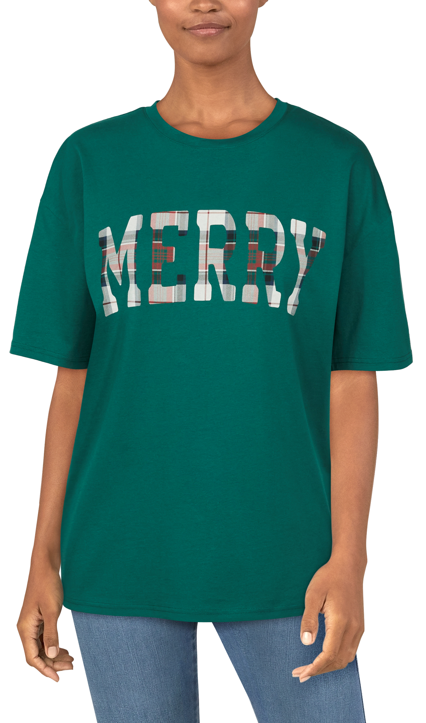 NATURAL REFLECTIONS Merry Oversized Short-Sleeve Tee for Ladies
