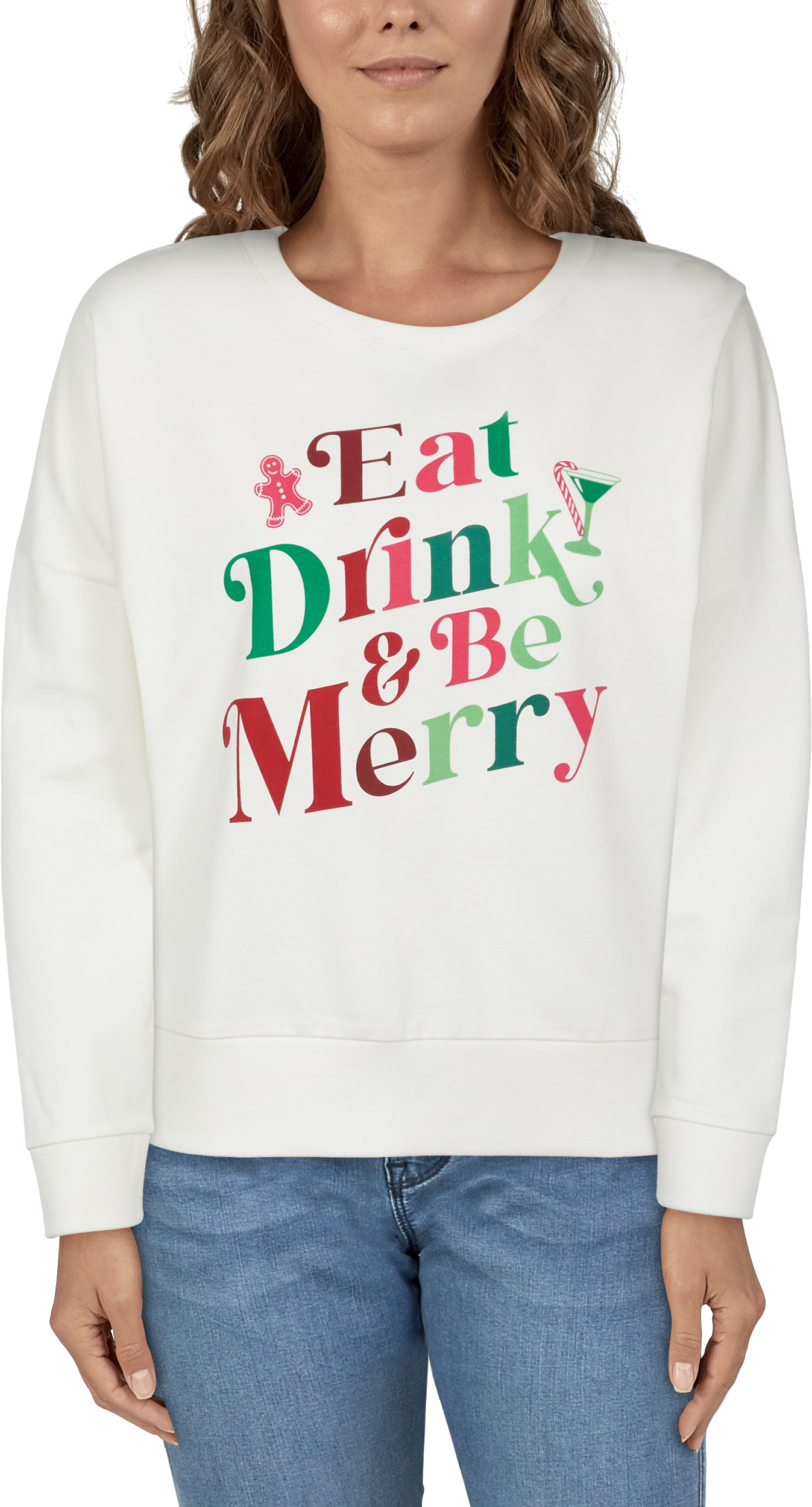 NATURAL REFLECTIONS Eat Drink and Be Merry Long-Sleeve Sweatshirt