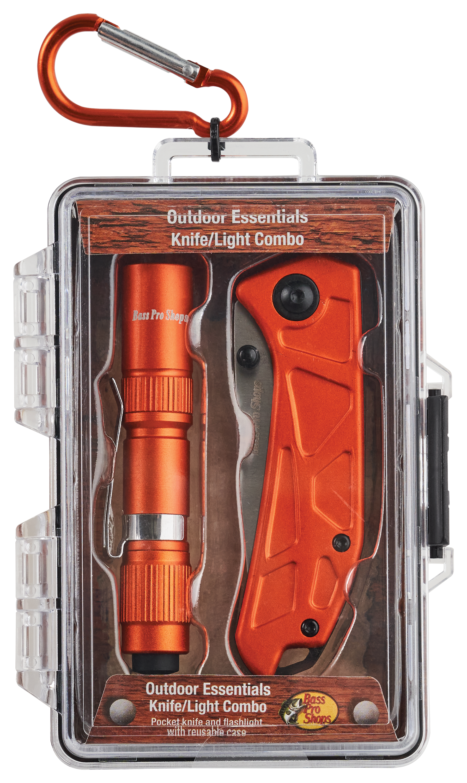 Image of Bass Pro Shops Knife and Light Combo with Case - Orange