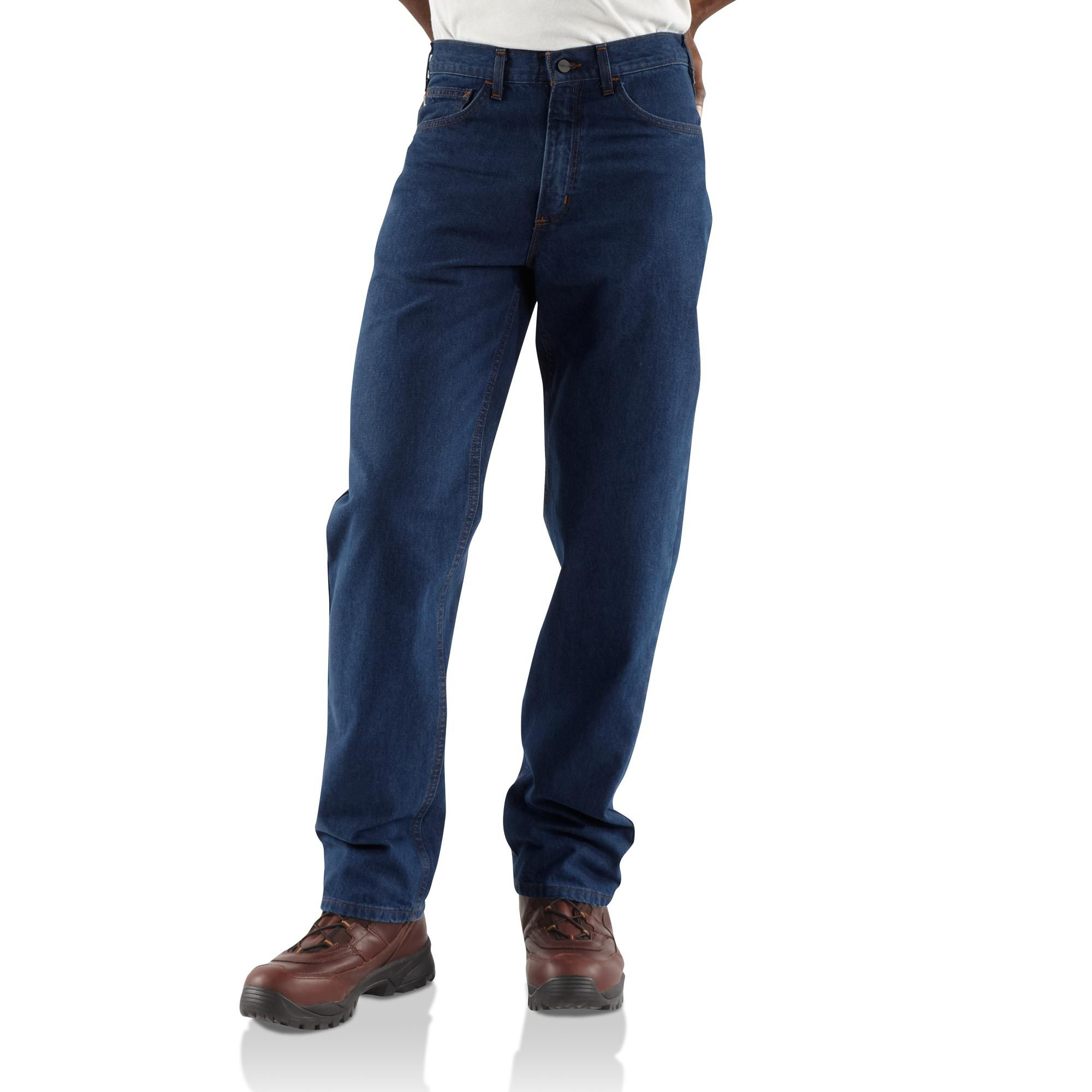 Carhartt Flame-Resistant Signature Relaxed Fit 5-Pocket Denim Jeans for Men - Denim - 42x32