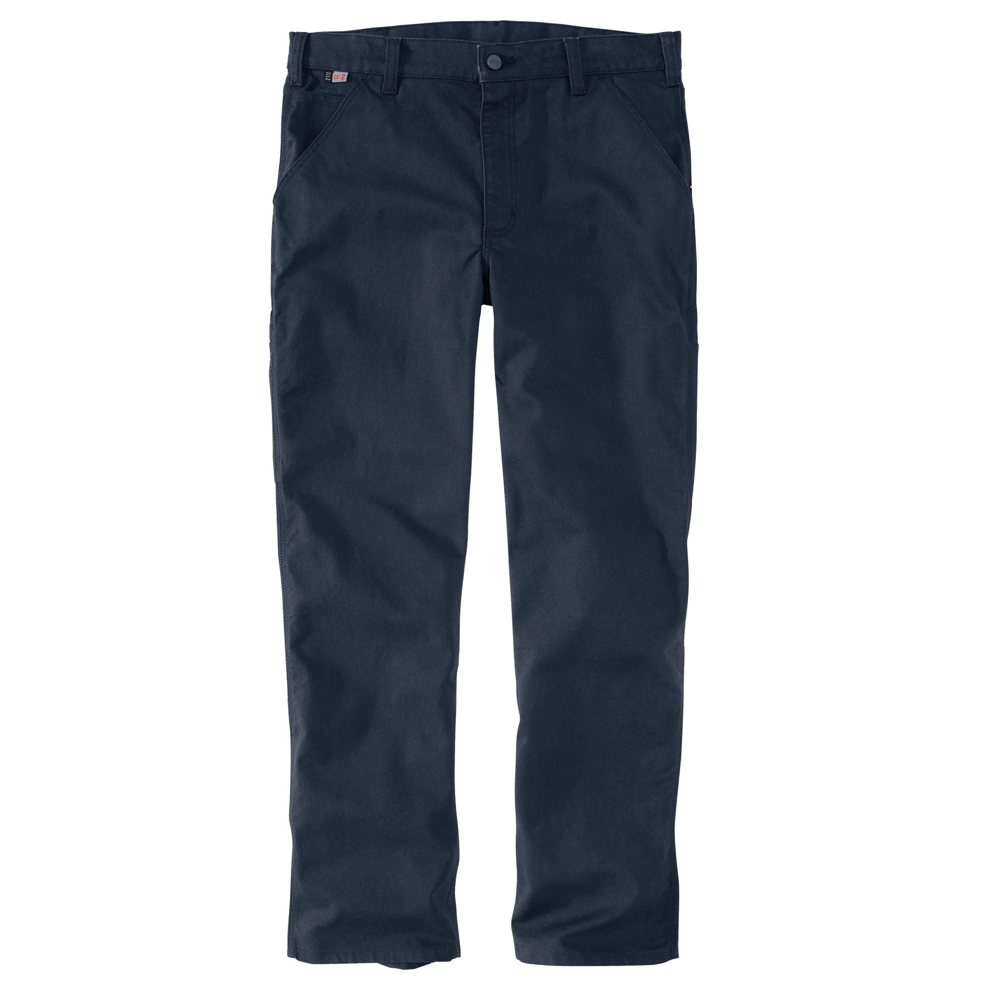 Carhartt Flame-Resistant Rugged Flex Relaxed-Fit Duck Utility Work Pants for Men - Navy - 44x32