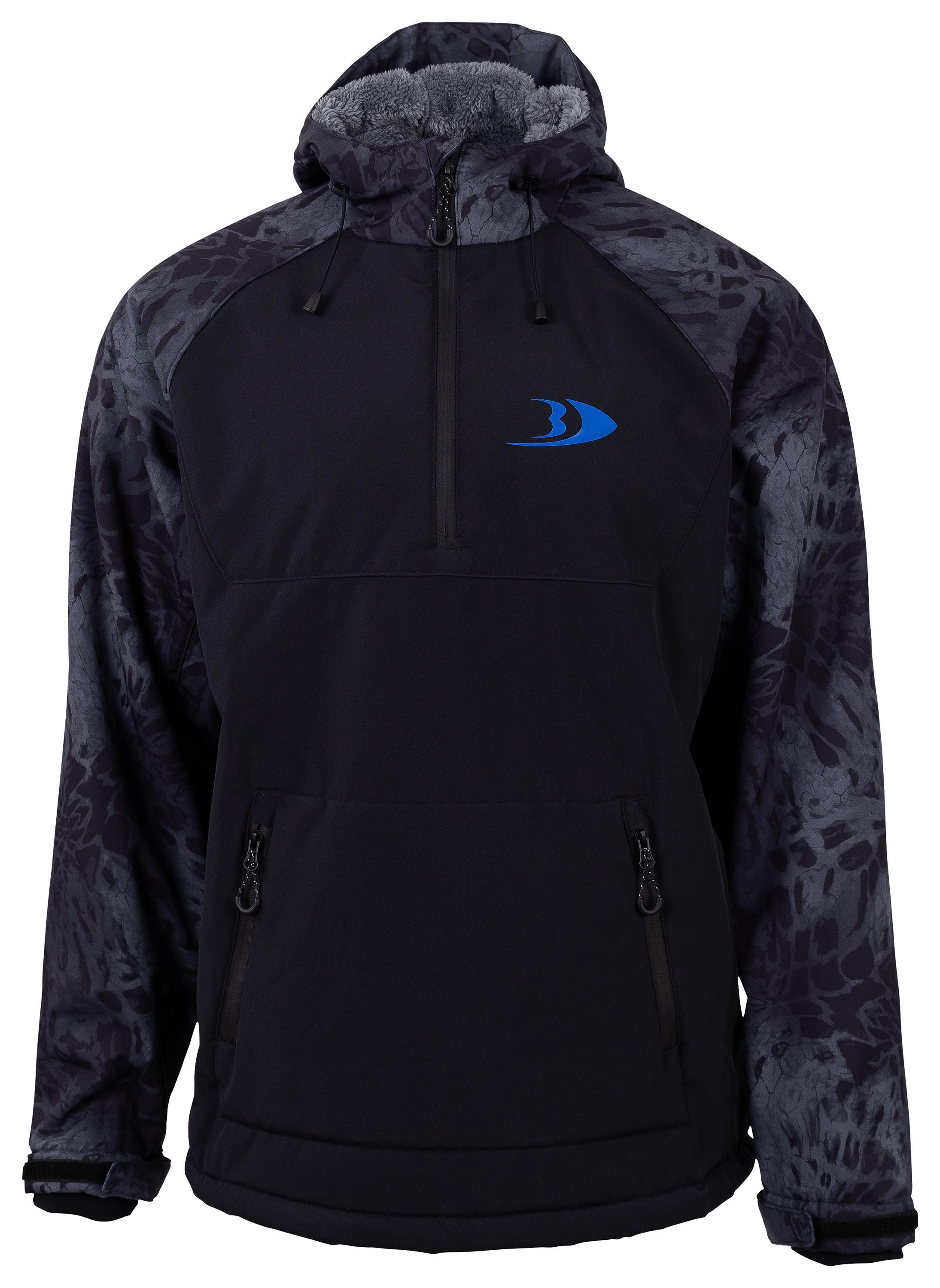 Image of Blackfish Gale Soft-Shell Pullover Jacket for Men - Blackout - L