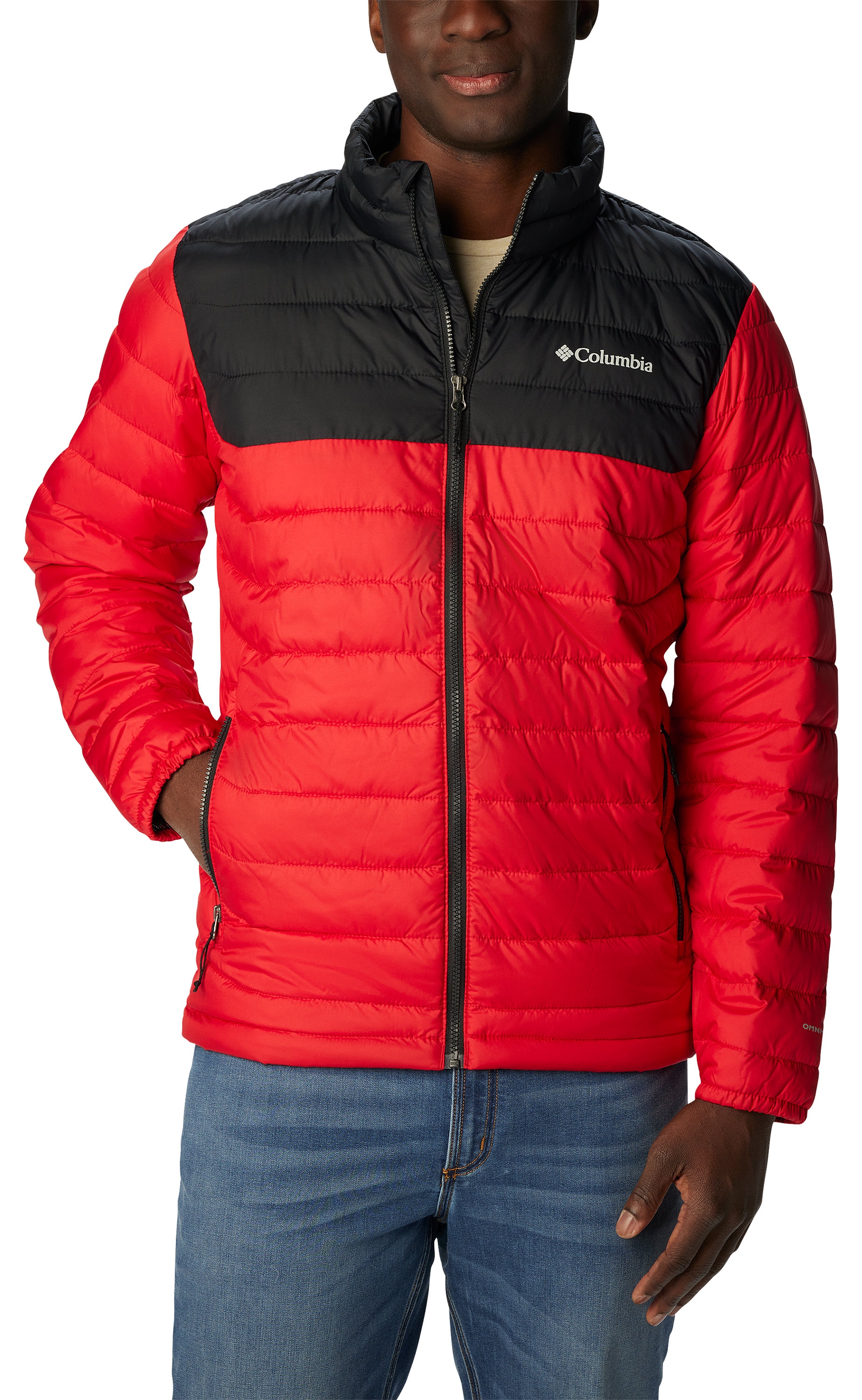 Image of Columbia Powder Lite Jacket for Men - Mountain Red/Black - S