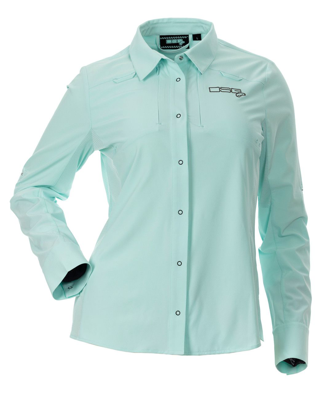 Image of DSG Outerwear Victoria Long-Sleeve Sun Shirt for Ladies - Sun Washed Aqua - XXS