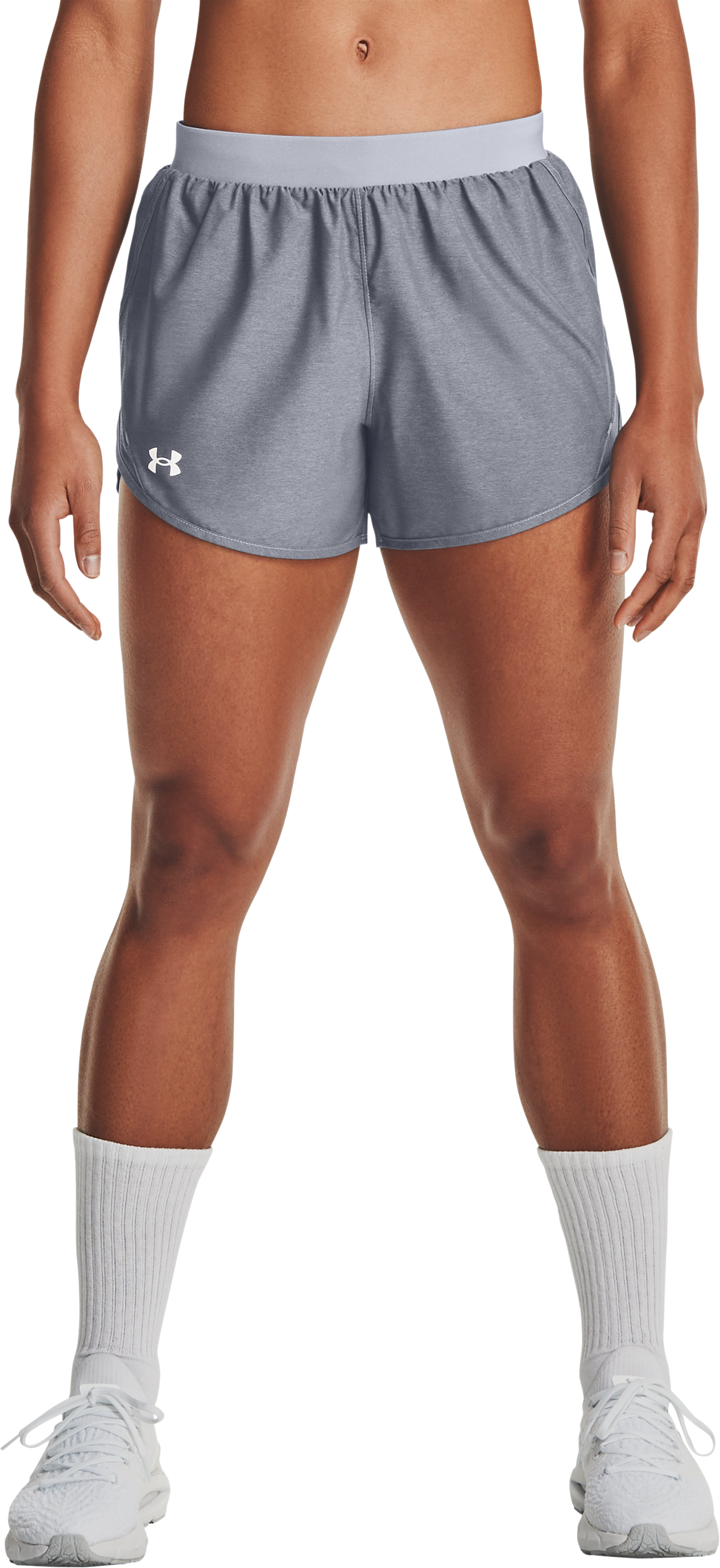 Image of Under Armour Fly-By 2.0 Shorts for Ladies - Steel Full Heather/Steel Reflective