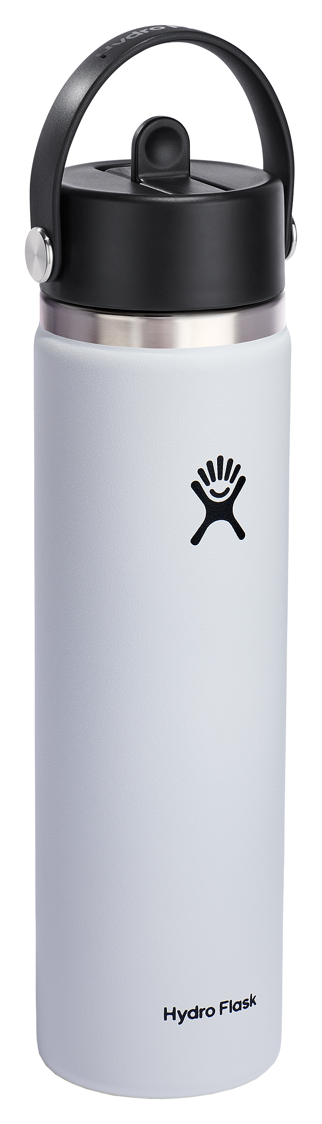 Image of Hydro Flask Wide Mouth Insulated Travel Bottle with Straw Cap - White - 24 oz.