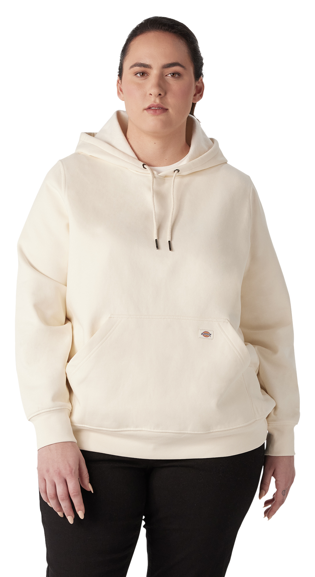 Image of Dickies Logo Sleeve Heavyweight Long-Sleeve Hoodie for Ladies - Antique White
