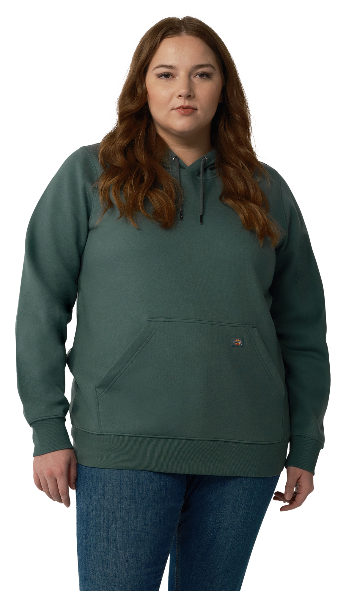 Image of Dickies Logo Sleeve Heavyweight Long-Sleeve Hoodie for Ladies - Lincoln Green