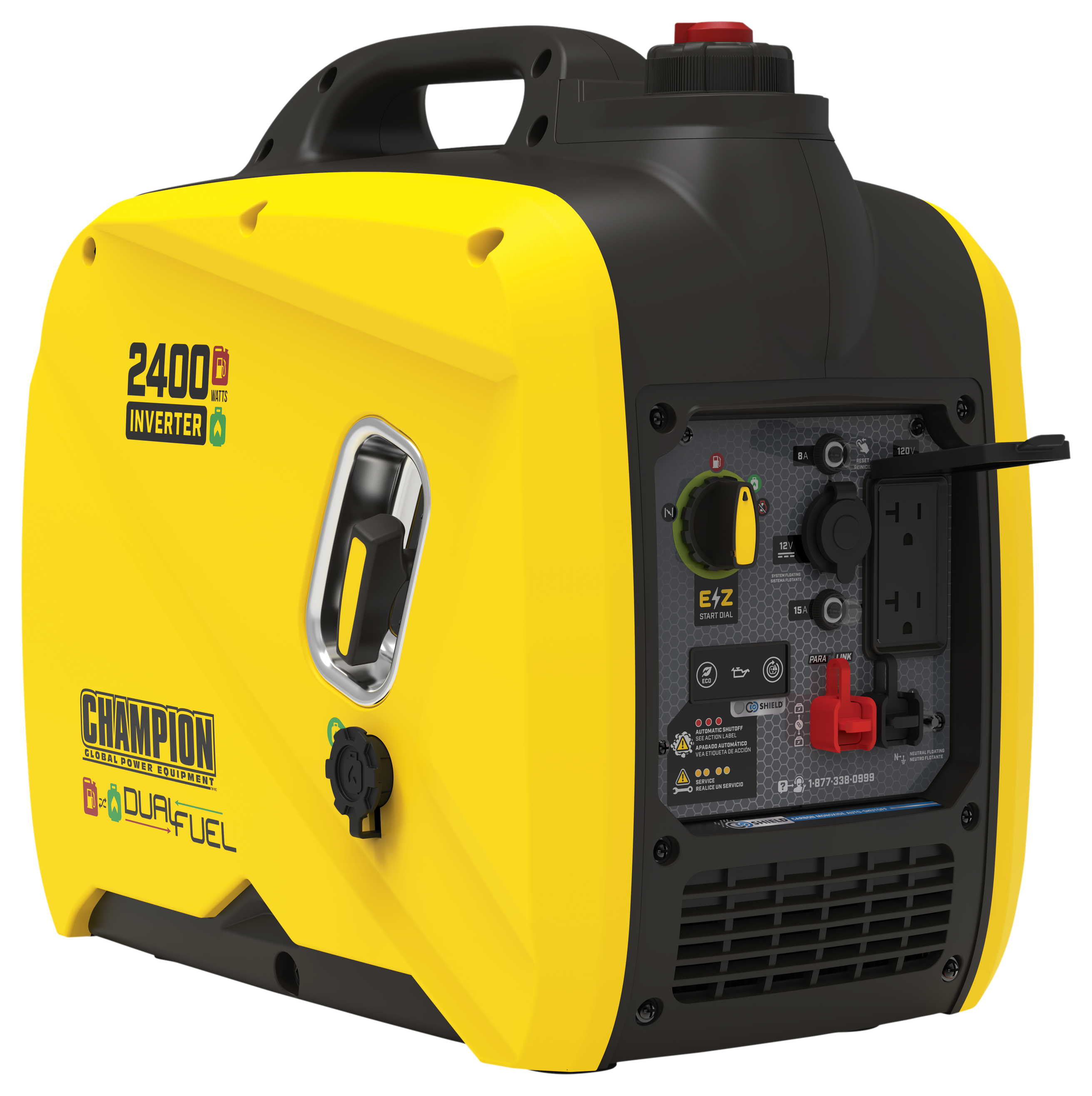 Champion Power Equipment 2400W Portable Dual-Fuel Inverter Generator with CO Shield