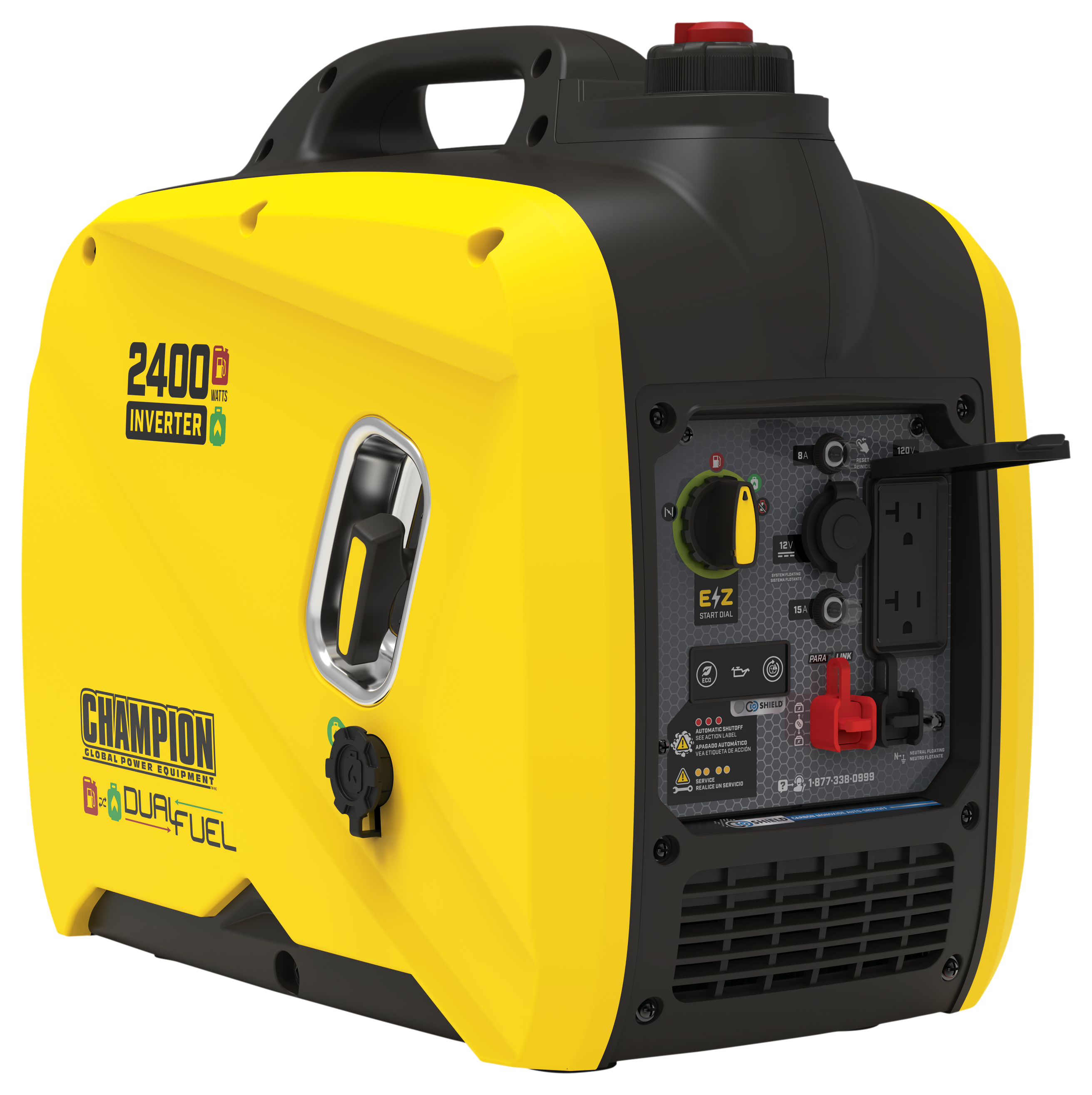 CHAMPION Power Equipment 2400W Portable Dual-Fuel Inverter Generator with CO Shield