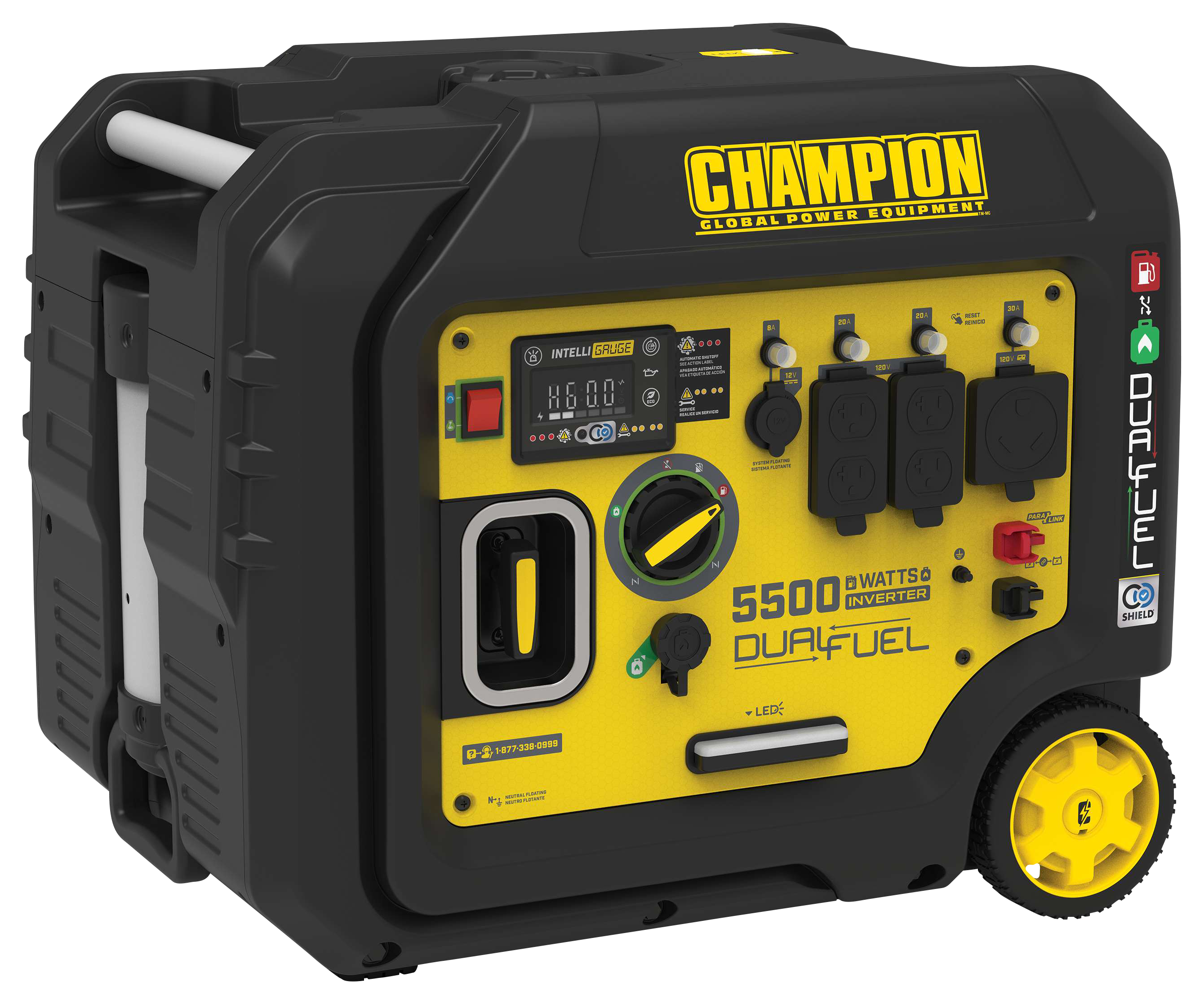 Champion Power Equipment 5500W Electric-Start Dual-Fuel Portable Generator Inverter with CO Shield