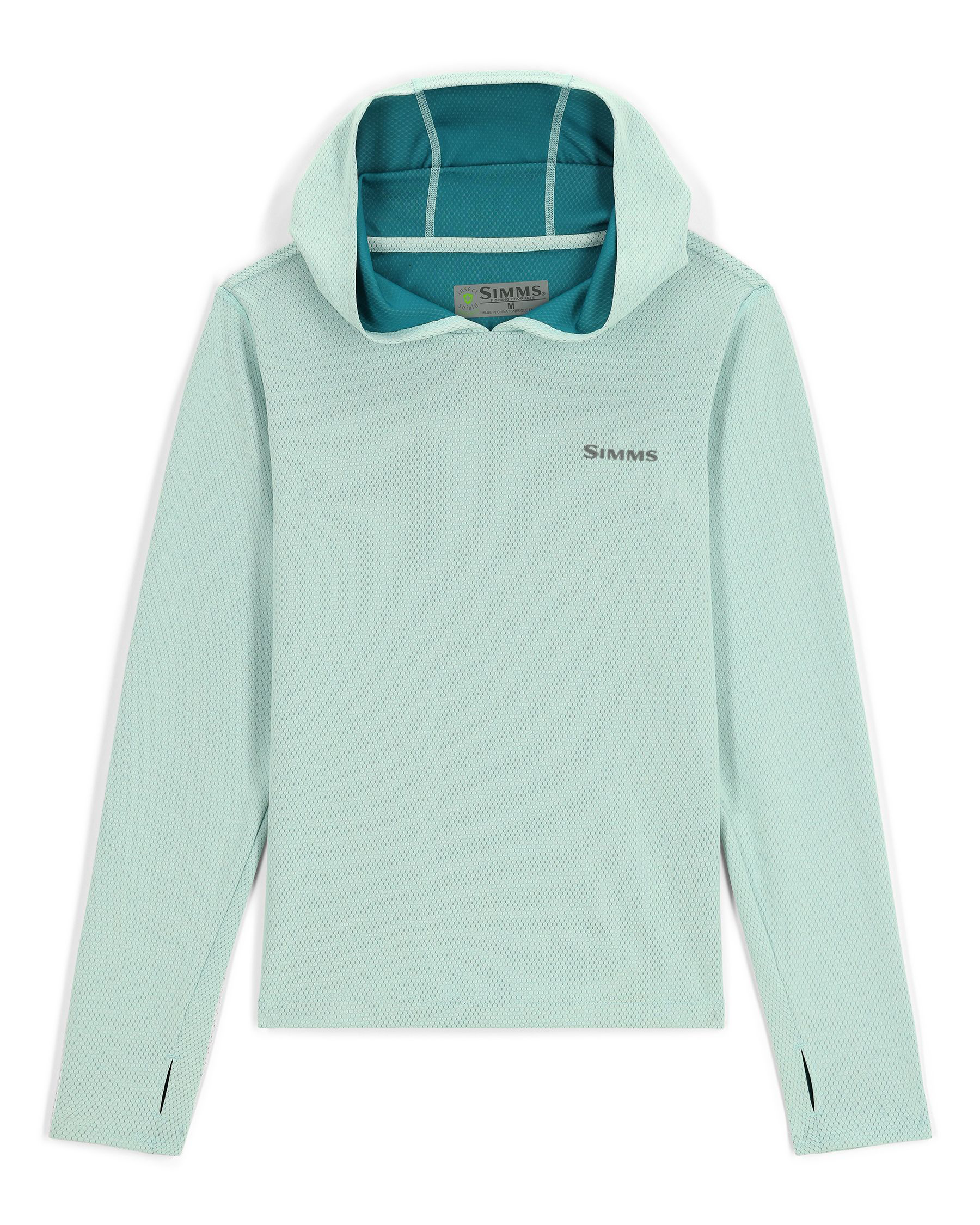 Image of SIMMS Bugstopper Long-Sleeve Hoodie for Kids - Sea Breeze Heather