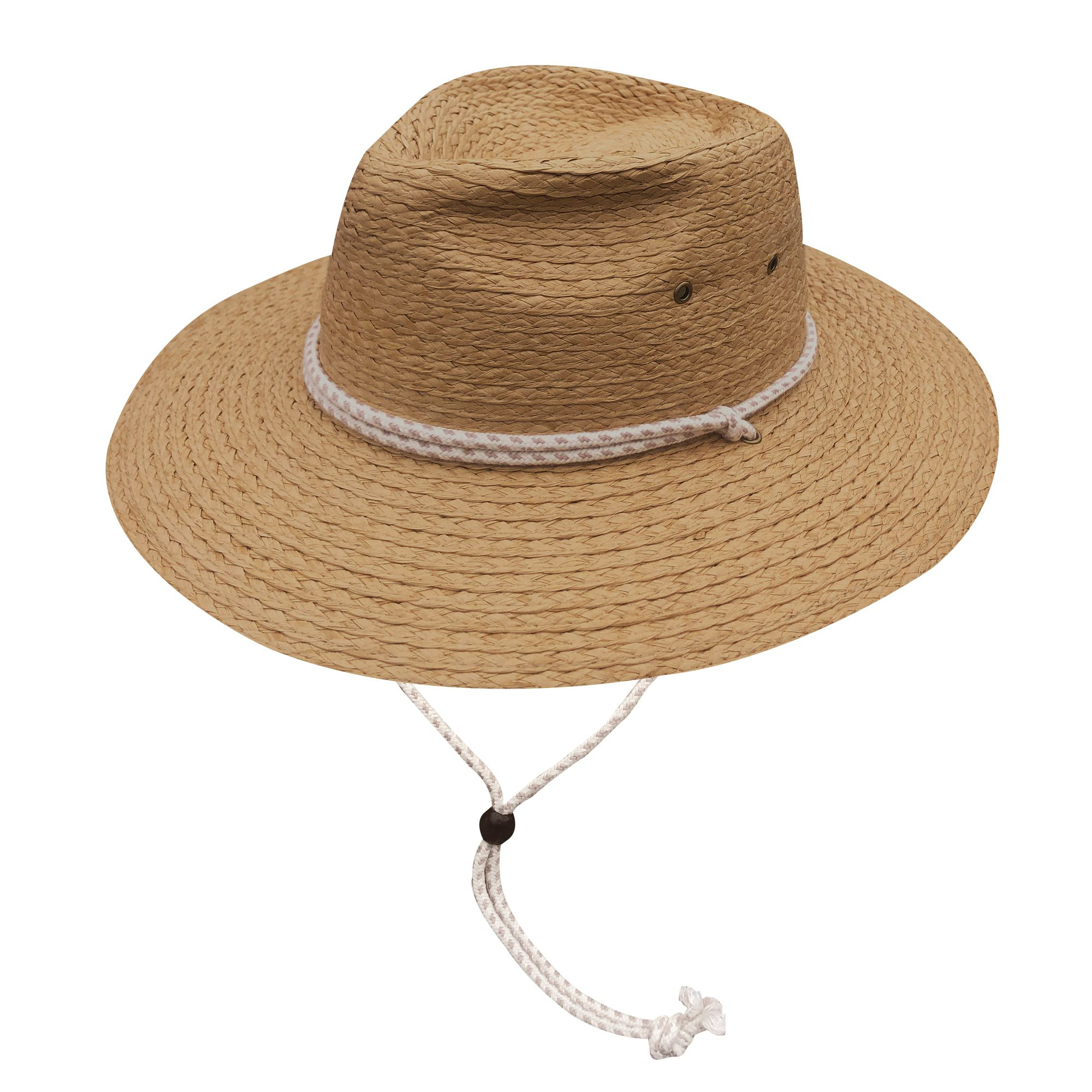 Image of Kanut Sports Biloxi Wide Brim Straw Hat - Dark Natural - S/M