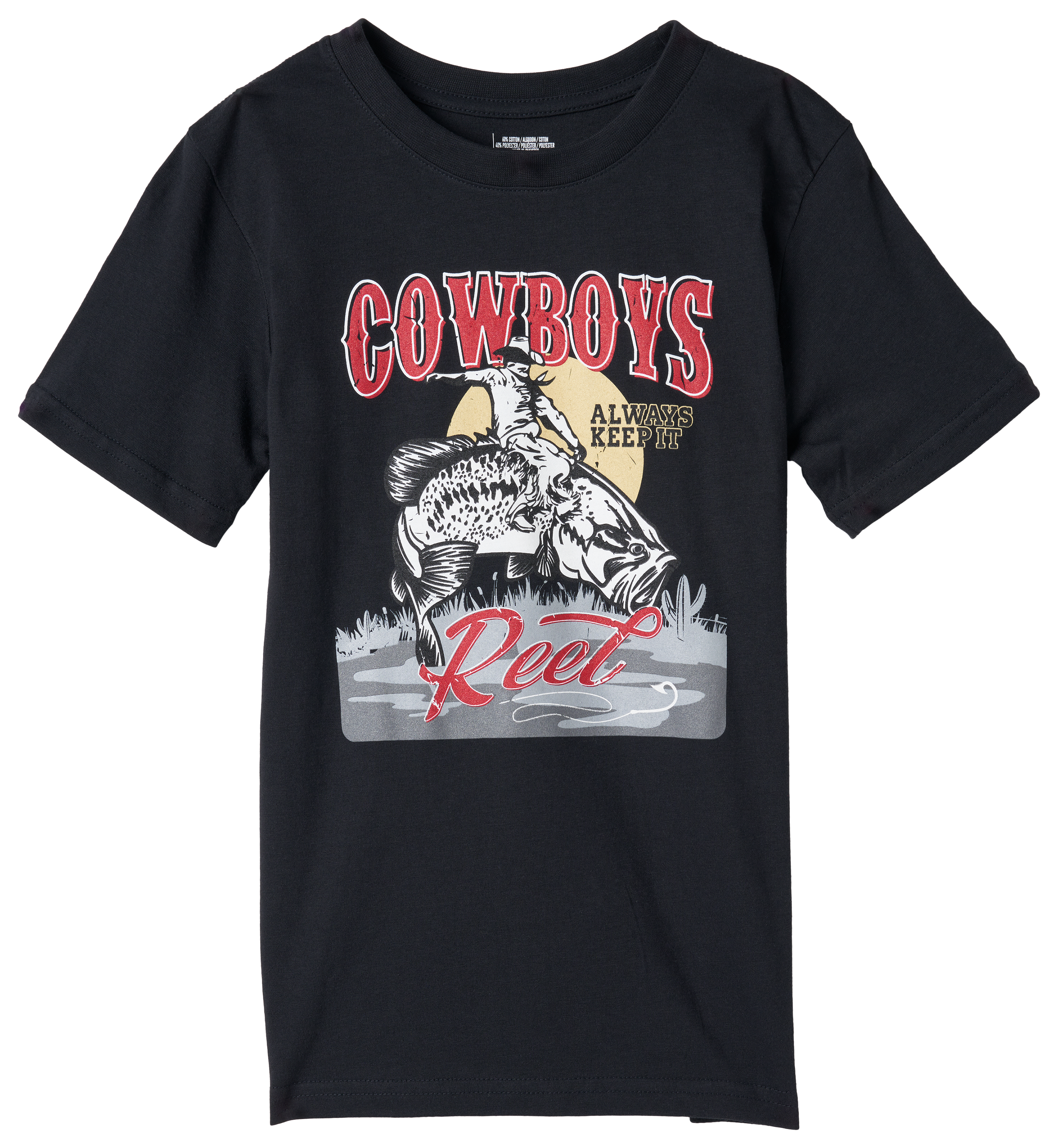 Bass Pro Shops Cowboys Keep It Reel Short-Sleeve T-Shirt for Kids - Black - XL