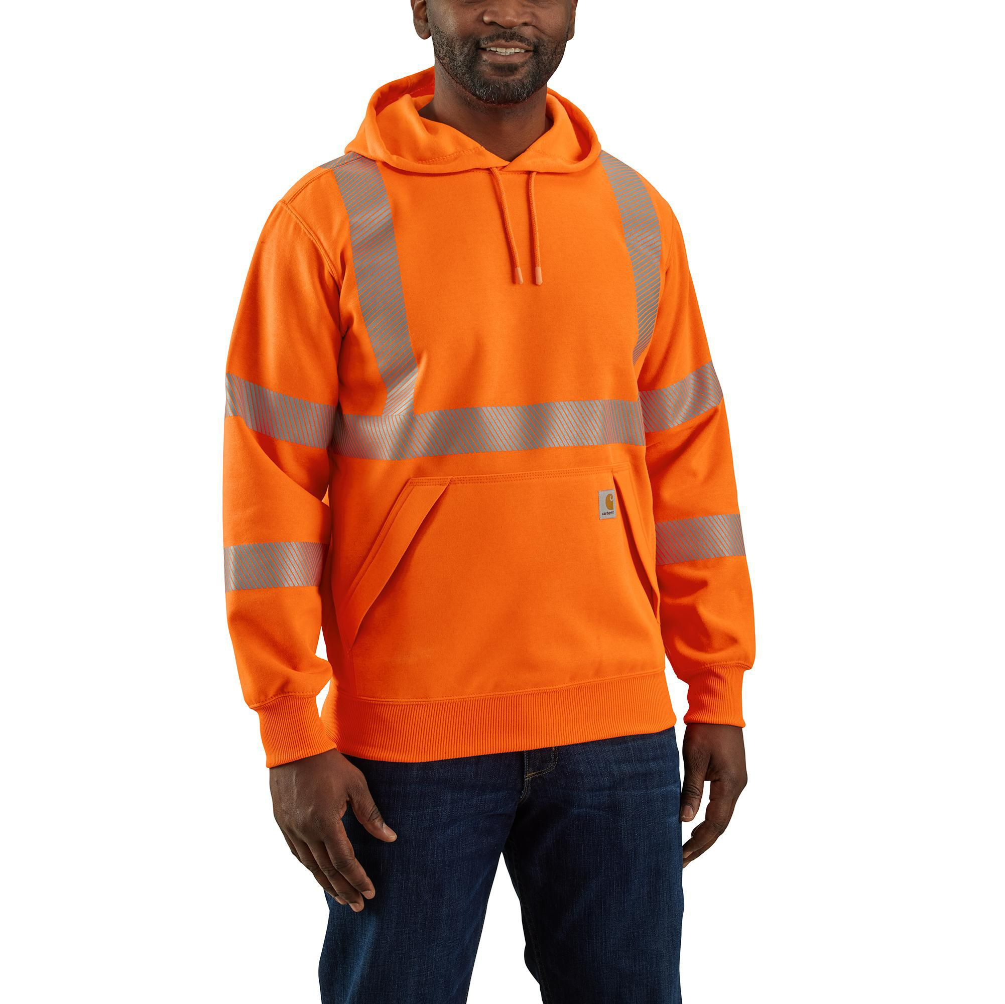 Image of Carhartt High-Visibility Rain Defender Loose-Fit Midweight Class 3 Sweatshirt for Men