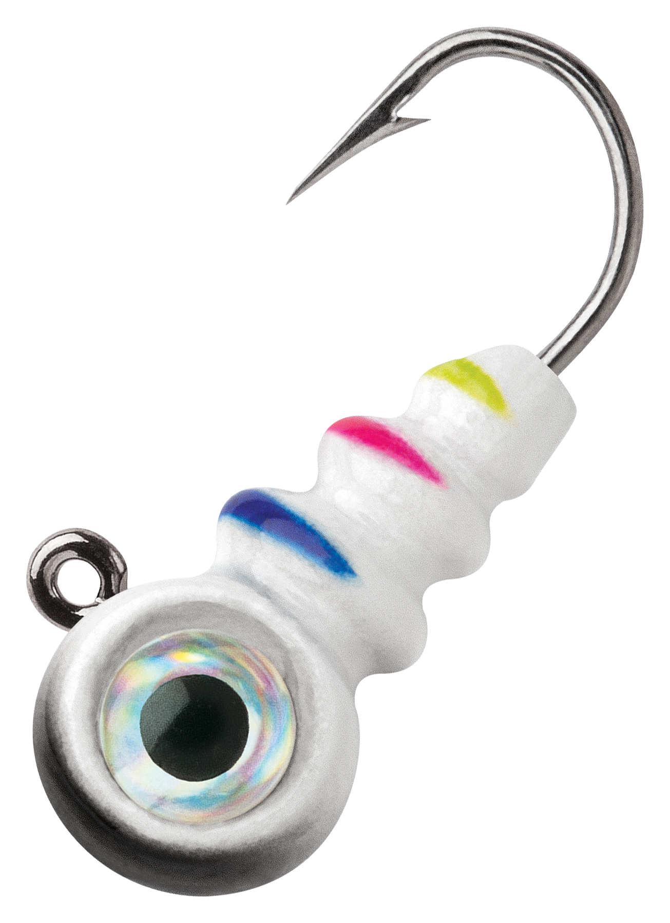 Image of VMC Tungsten Larv Eye Jig - Glow Black Wonderbread - #10 1/16 oz.