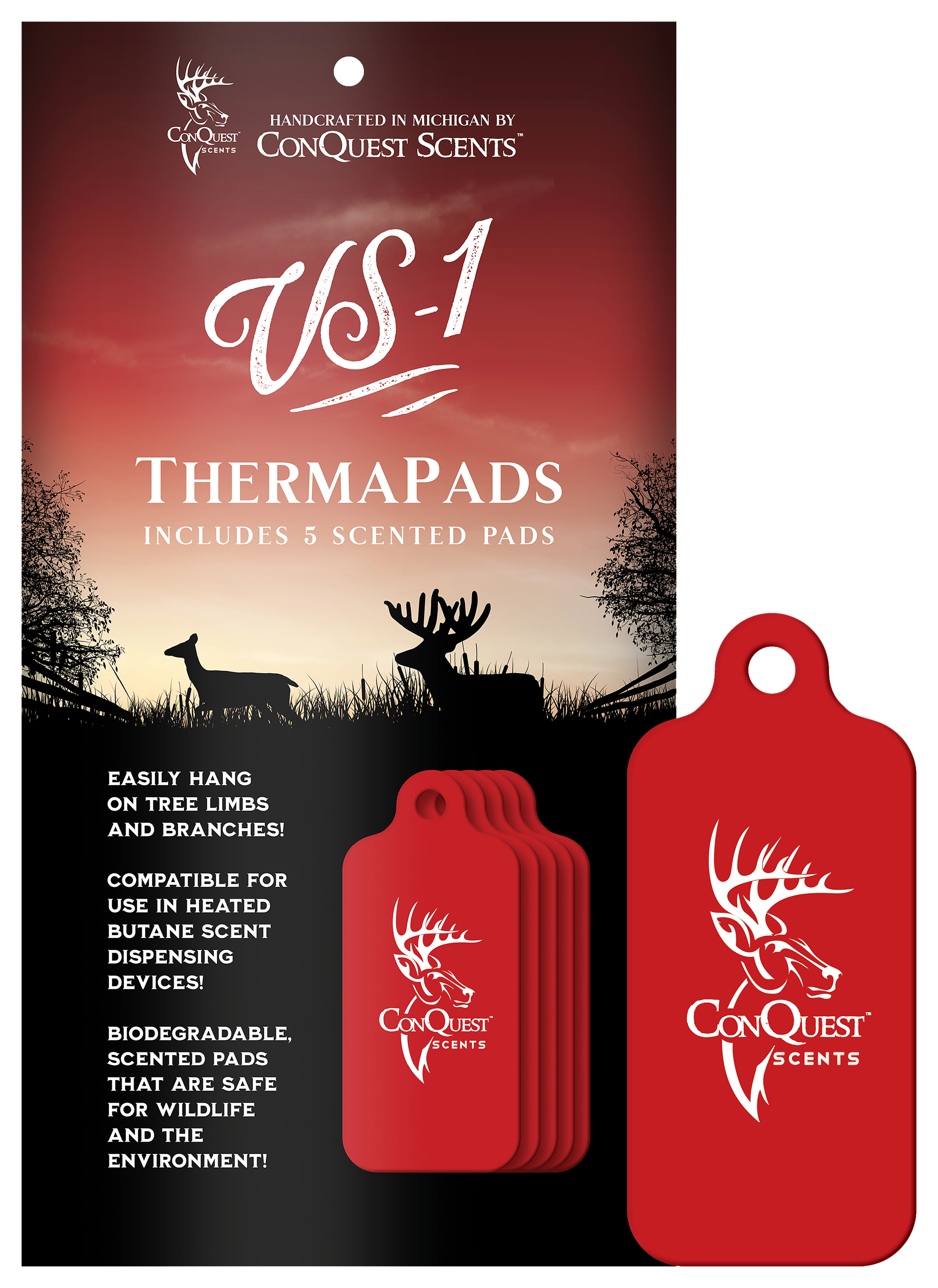 CONQUEST SCENTS VS-1 ThermaPad Deer Scent 5-Pack