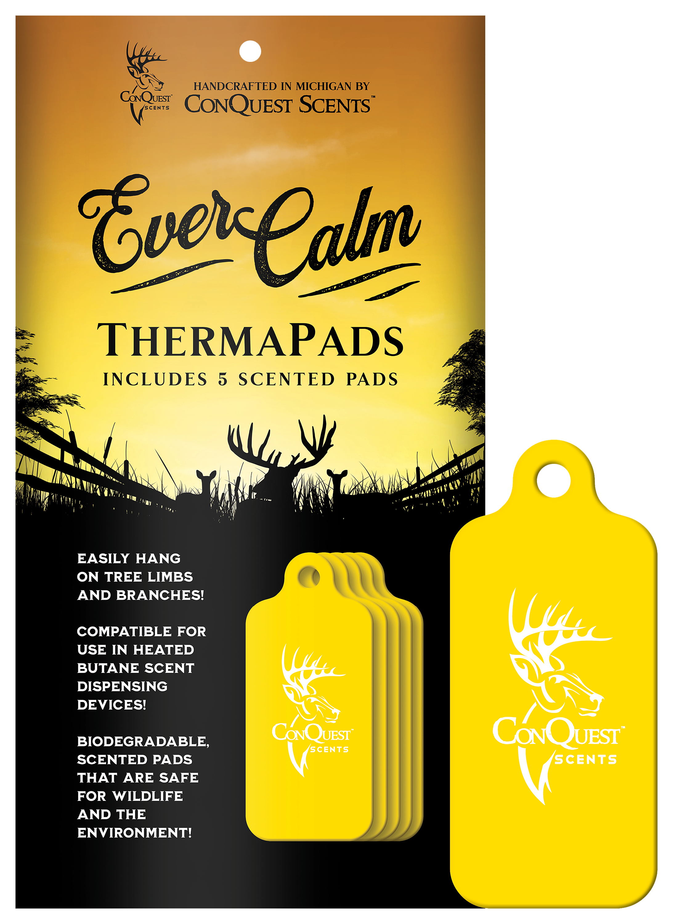 CONQUEST SCENTS EverCalm ThermaPad Deer Scent 5-Pack