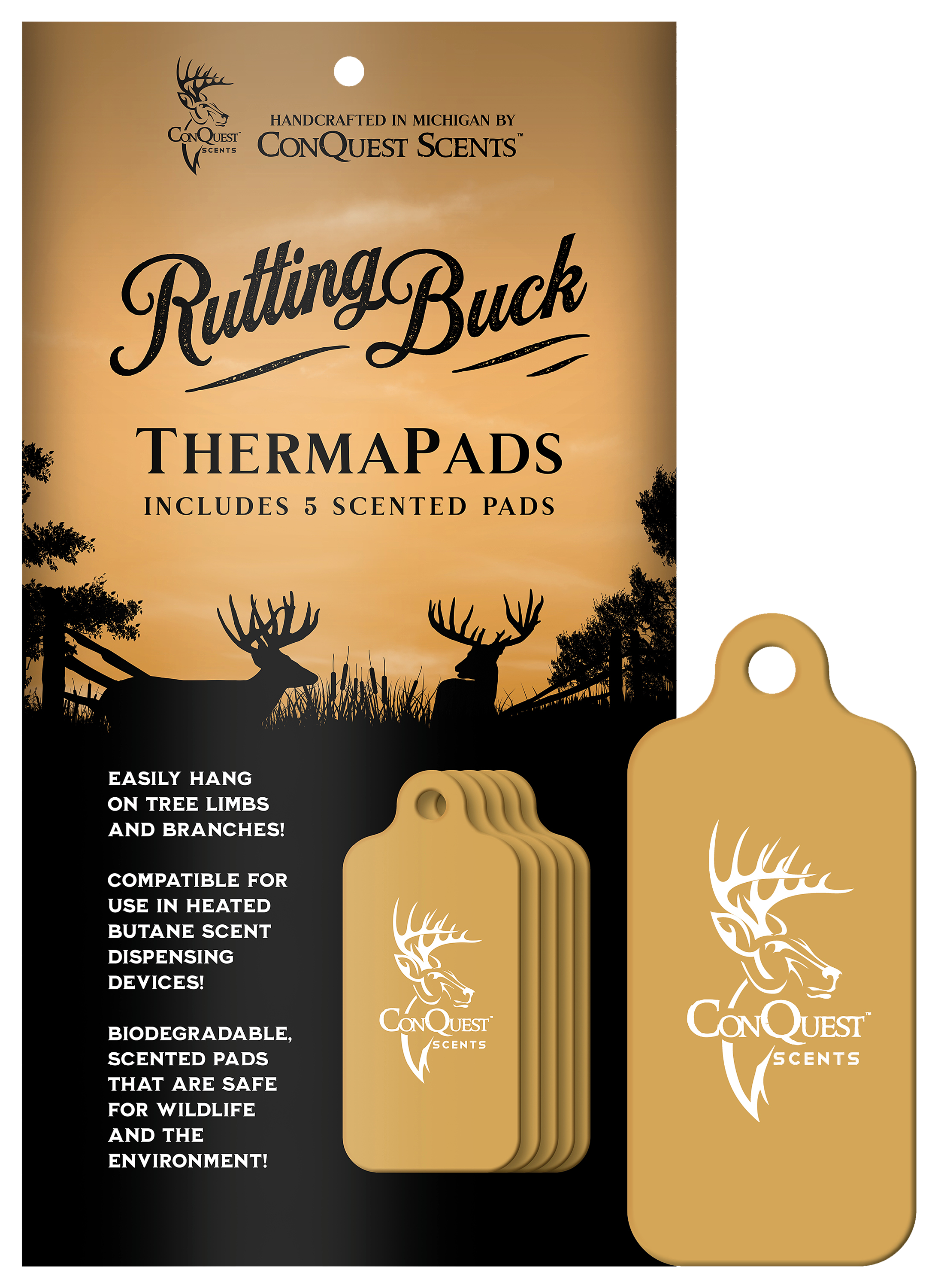 CONQUEST SCENTS RuttingBuck ThermaPad Deer Scent 5-Pack