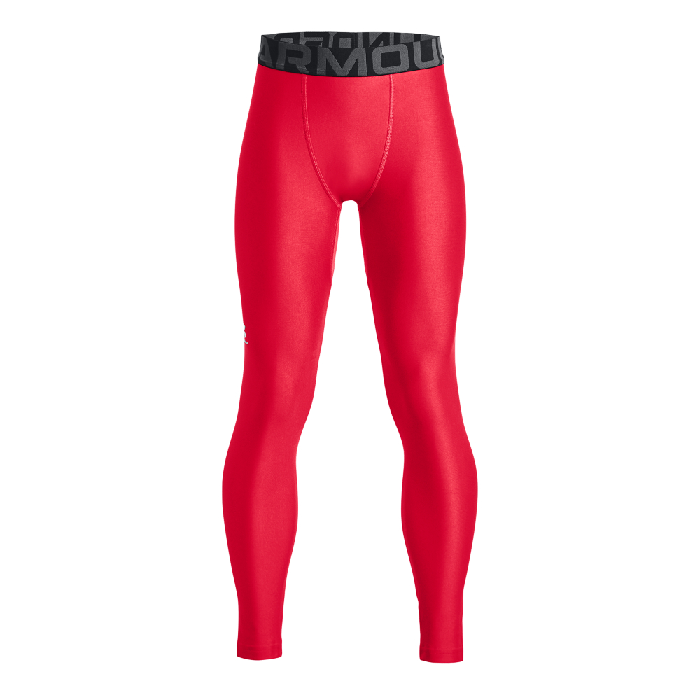 Image of Under Armour HeatGear Armour Baselayer Leggings for Kids - Red/White
