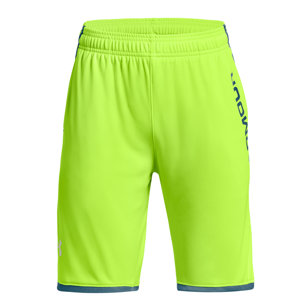 Image of Under Armour Stunt 3.0 Shorts for Kids - Lime Surge/Static Blue