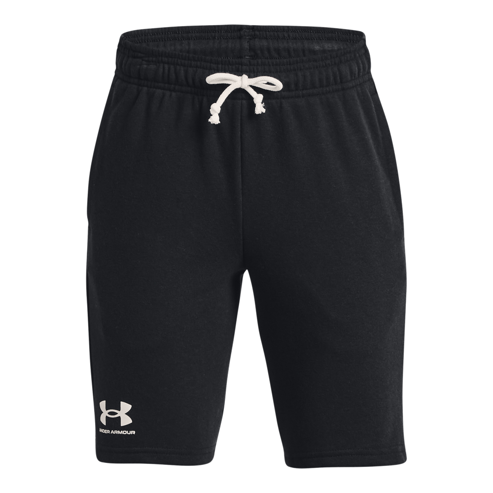 Image of Under Armour Rival Terry Shorts for Kids - Black/Onyx White