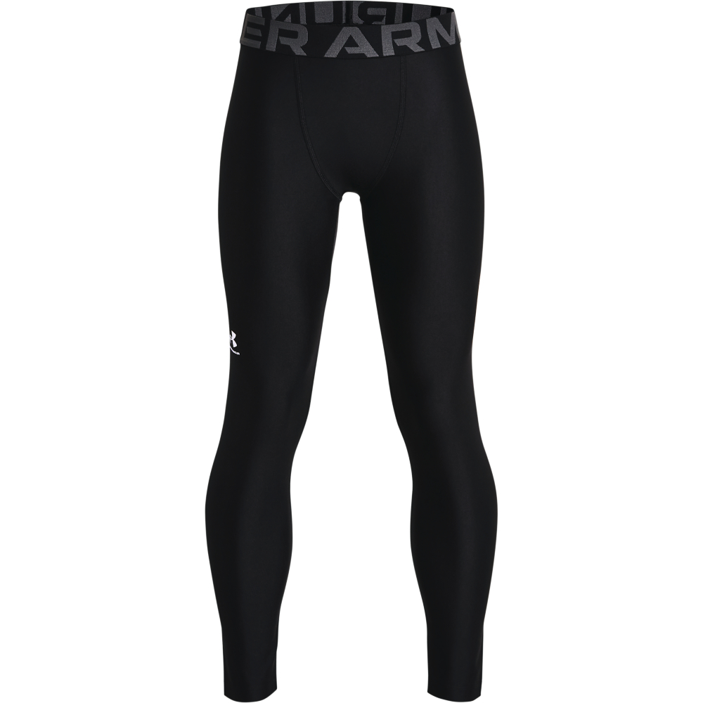 Image of Under Armour HeatGear Armour Baselayer Leggings for Kids - Black/White - L