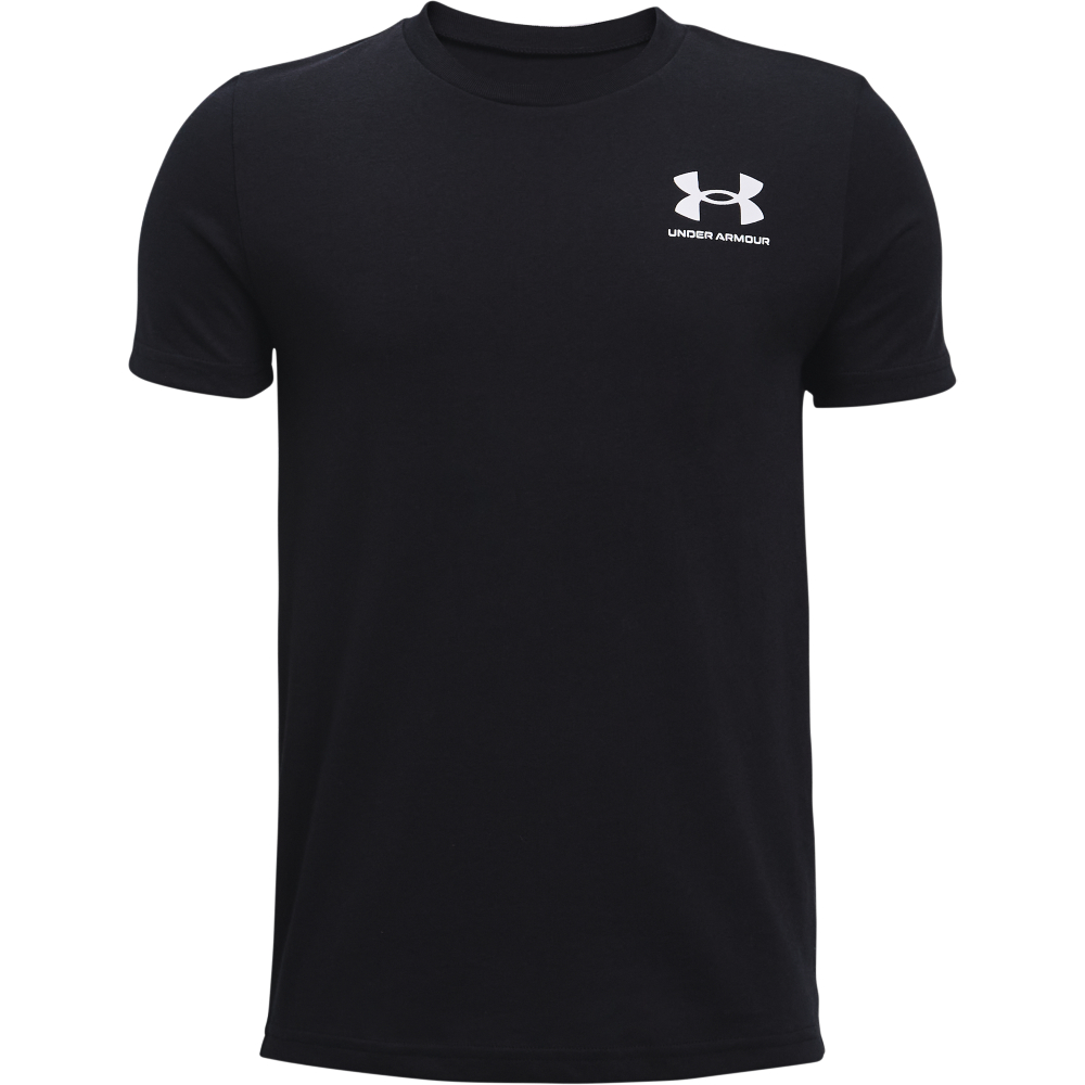 Under Armour Sportstyle Left Chest Logo Short-Sleeve T-Shirt for Kids - Black/White - XS