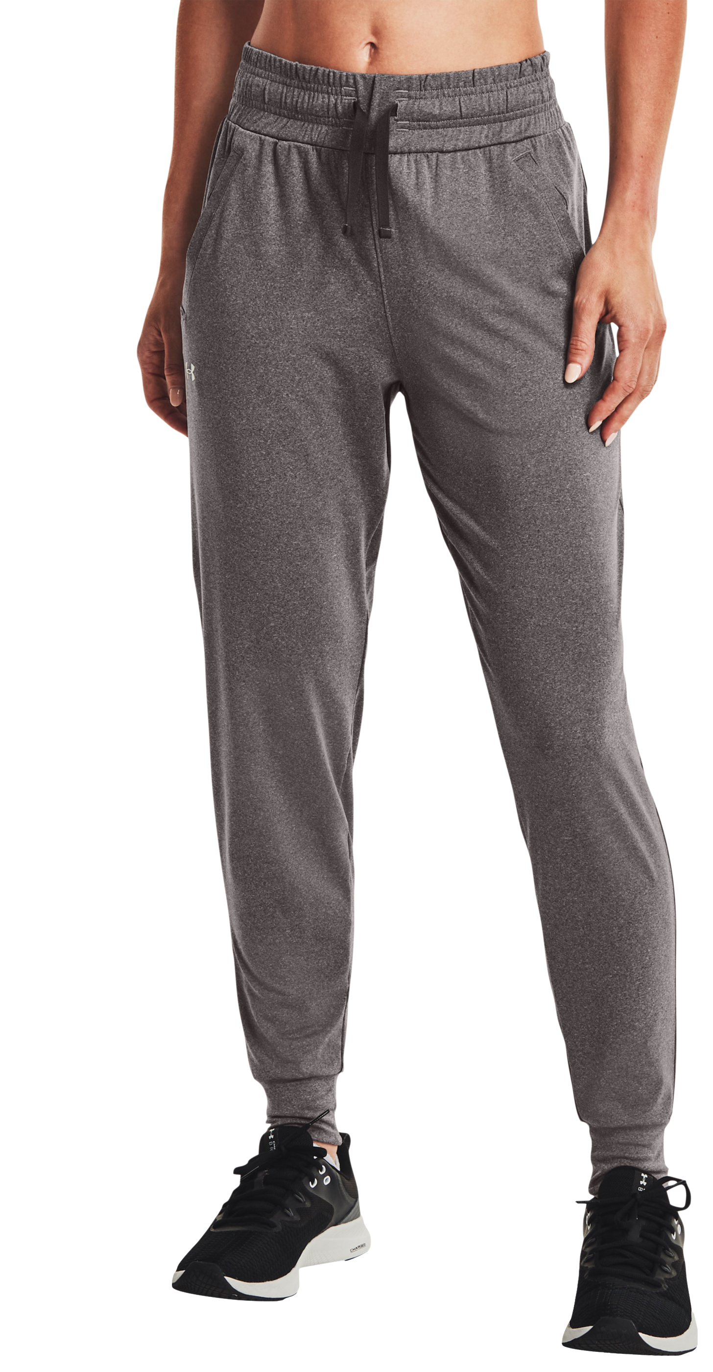 Under Armour HeatGear Armour Pants for Ladies - Charcoal Light Heather/White - XL - Short