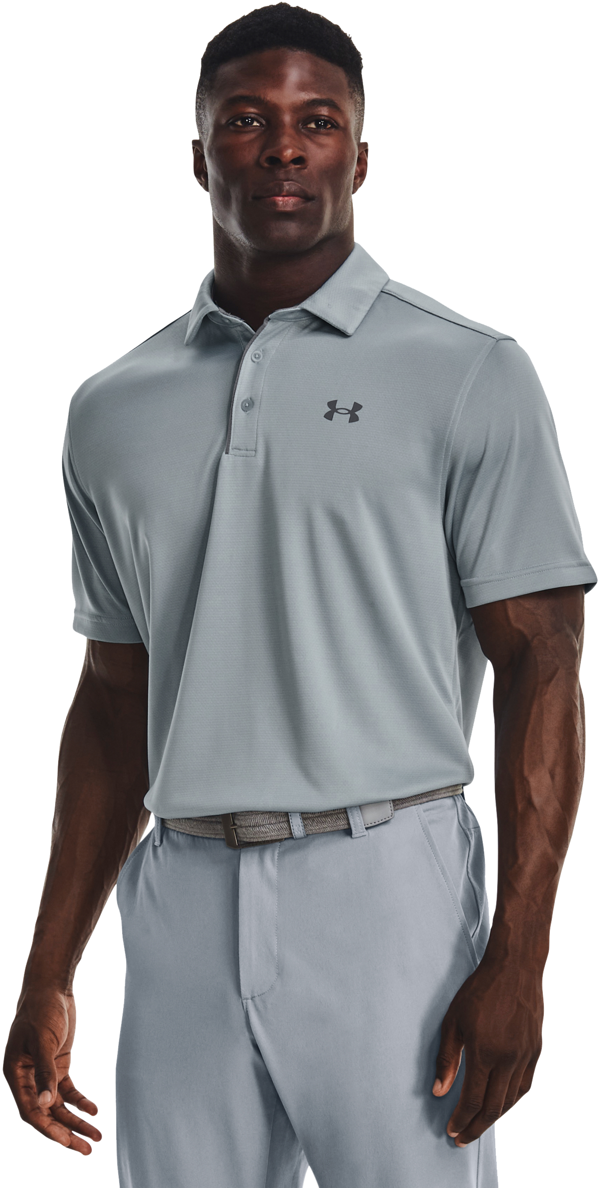 Image of Under Armour Tech Short-Sleeve Polo - Harbor Blue/Pitch Gray