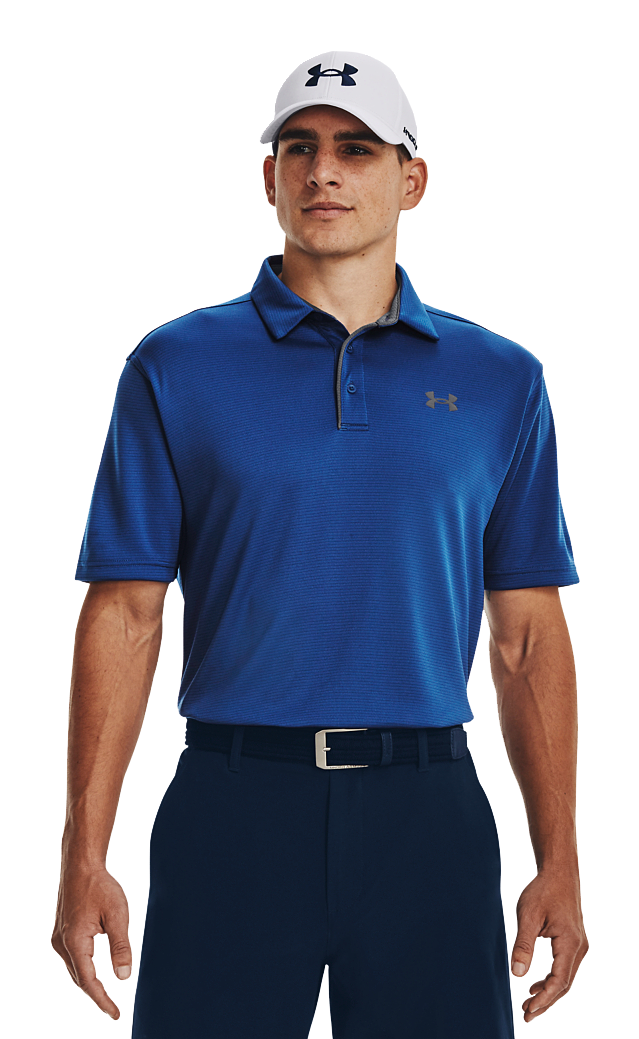 Image of Under Armour Tech Short-Sleeve Polo - Blue Mirage/Pitch Gray