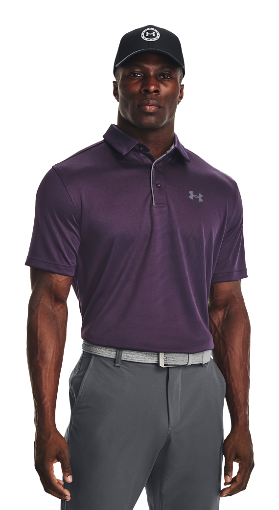 Image of Under Armour Tech Short-Sleeve Polo - Tux Purple/Pitch Gray