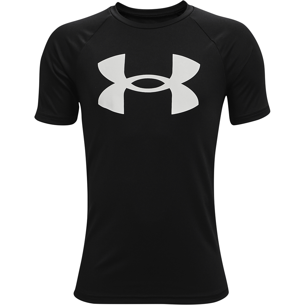 Image of Under Armour Tech Big Logo Short-Sleeve T-Shirt for Kids - Black/White - L