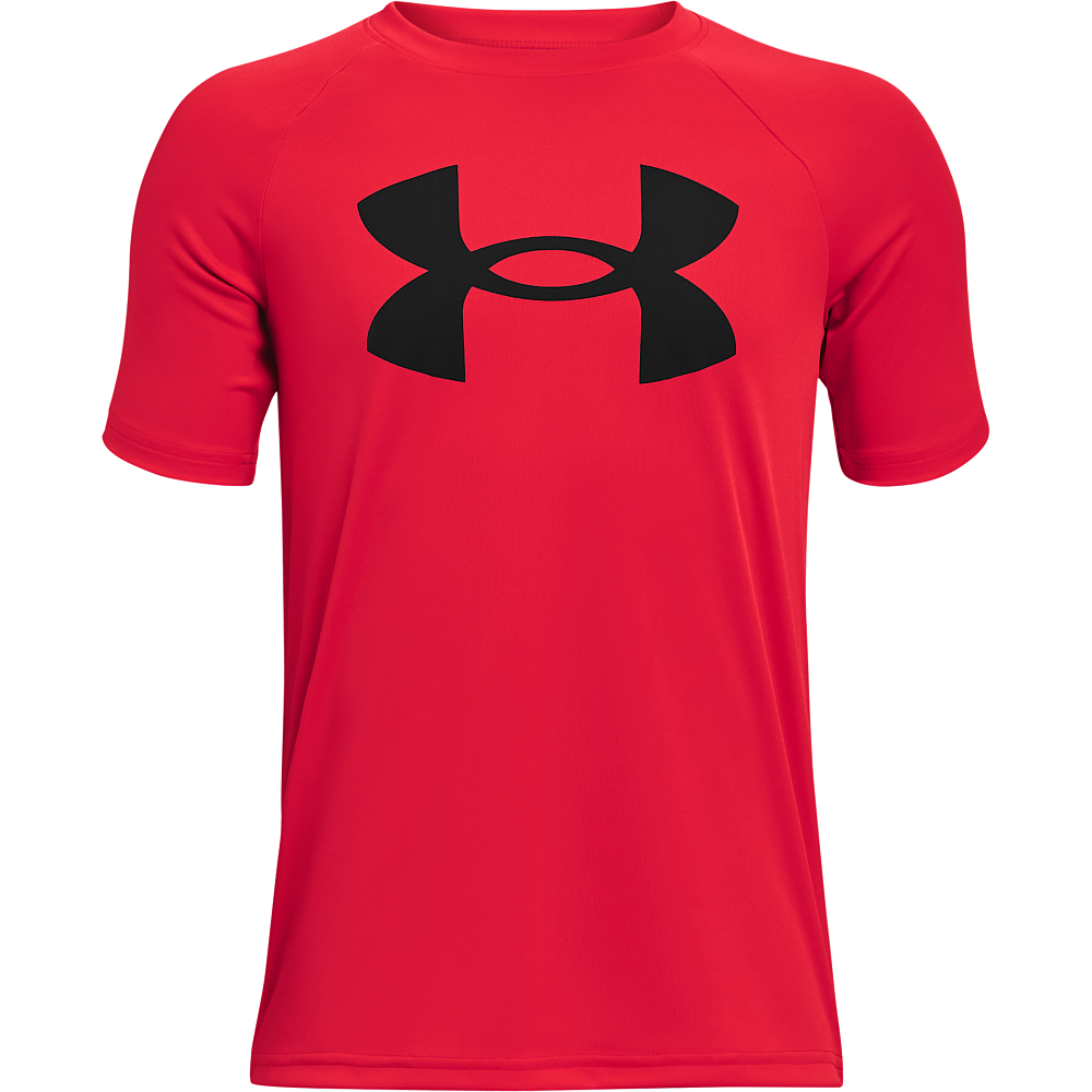 Image of Under Armour Tech Big Logo Short-Sleeve T-Shirt for Kids - Red/Black - S