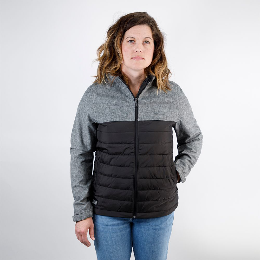 Image of Dri-Duck Vista Puffer Jacket for Ladies - Black Heather - 2XL