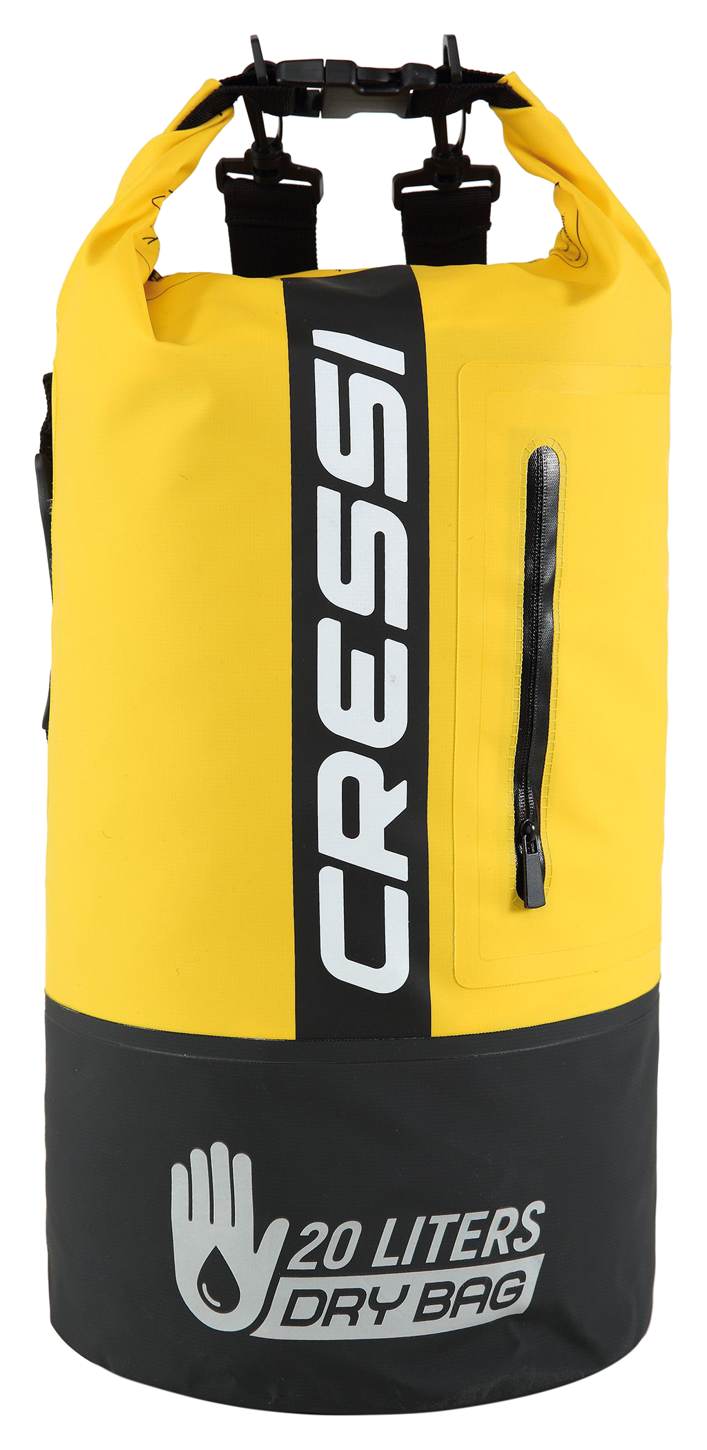 Image of Cressi Waterproof 20L Dry Bag - Black/Yellow