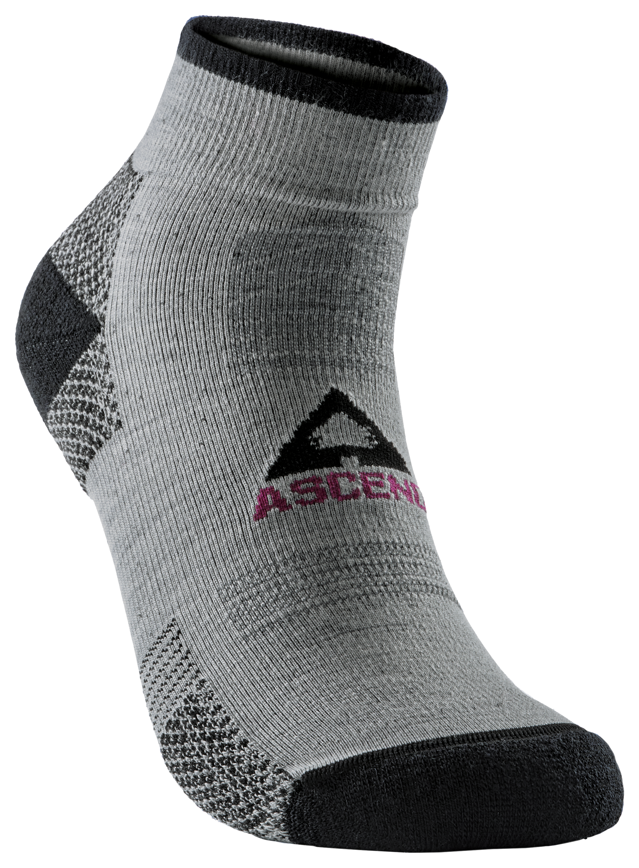 Image of Ascend Hiker Quarter Crew 2.0 Socks 1-Pair Pack - Silver/Black - M