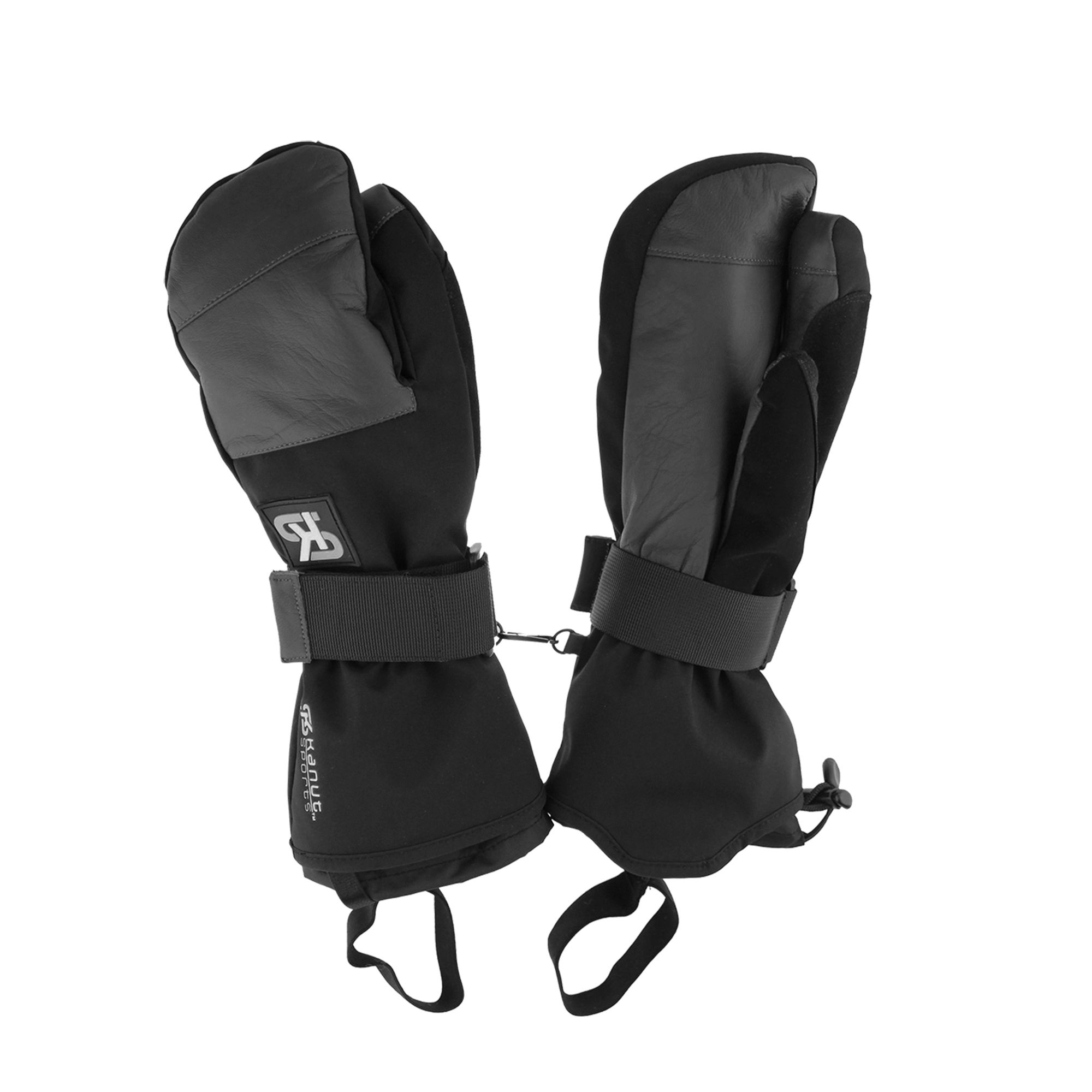 Image of Kanut Sports Elk Waterproof Snow and Ski Mittens for Men - Black/Grey - M