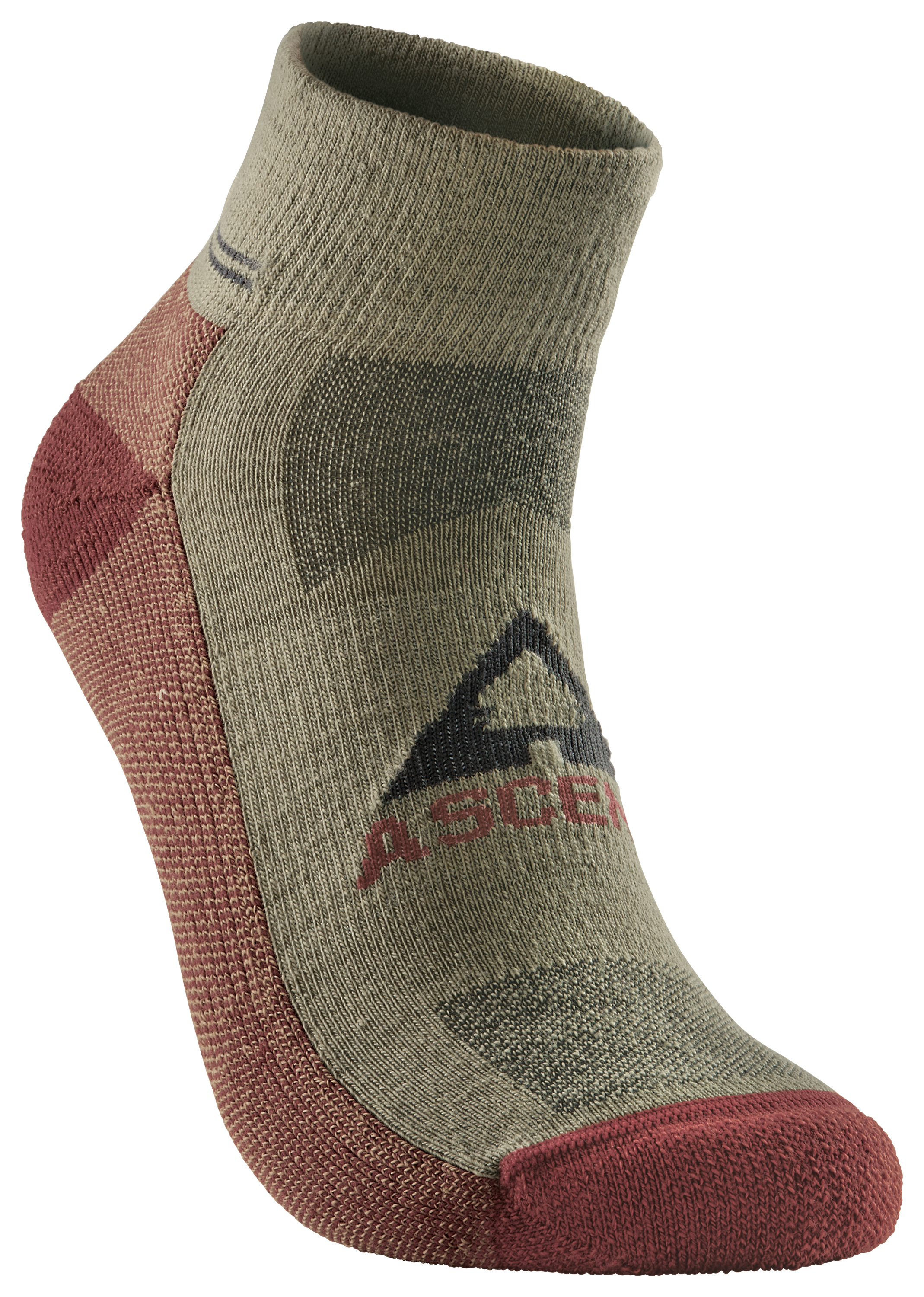 Image of Ascend Hiker Quarter-Length Socks for Men - Khaki - L