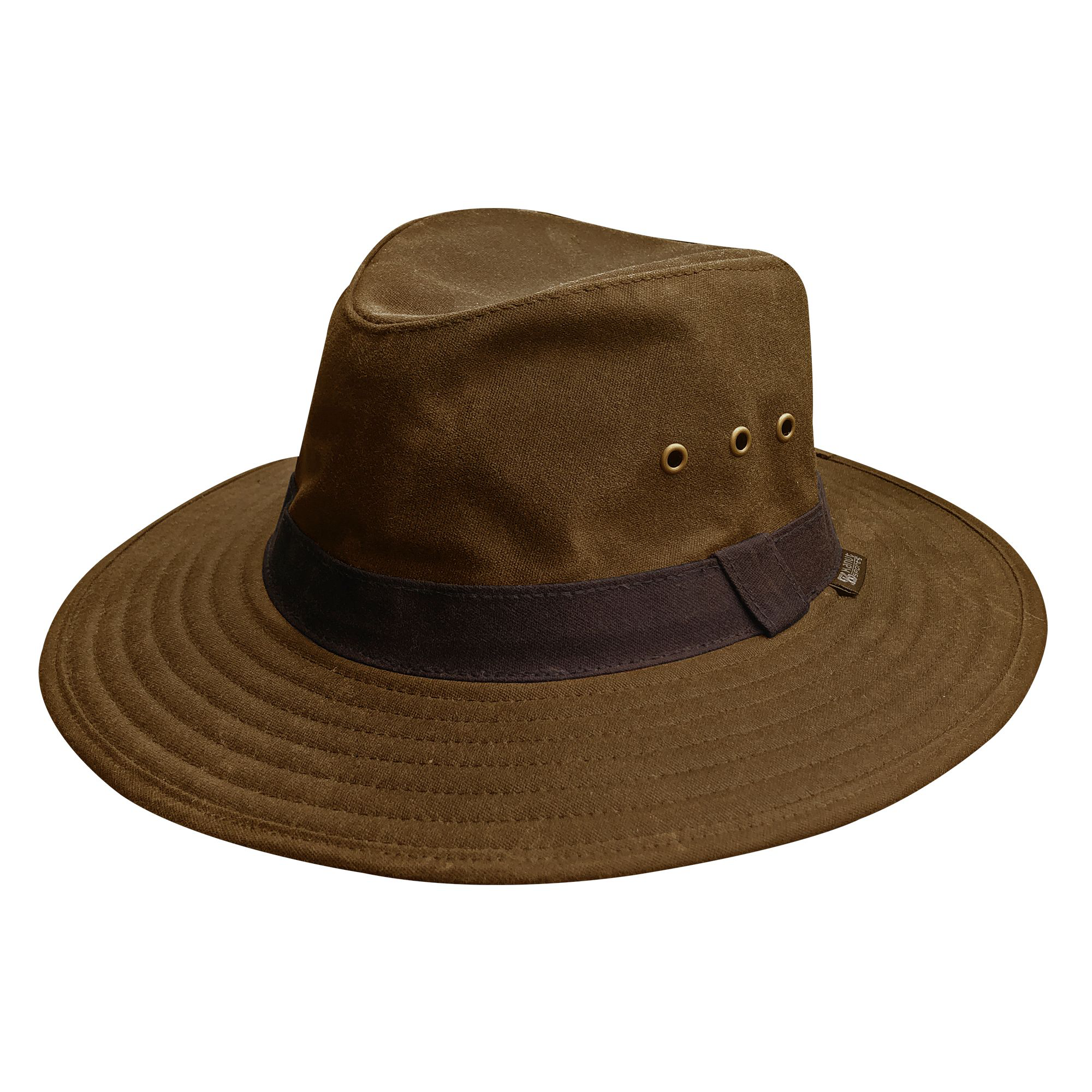 Image of Kanut Sports Delano Waxed-Cotton Waterproof Safari Sun Hat - Chocolate - L