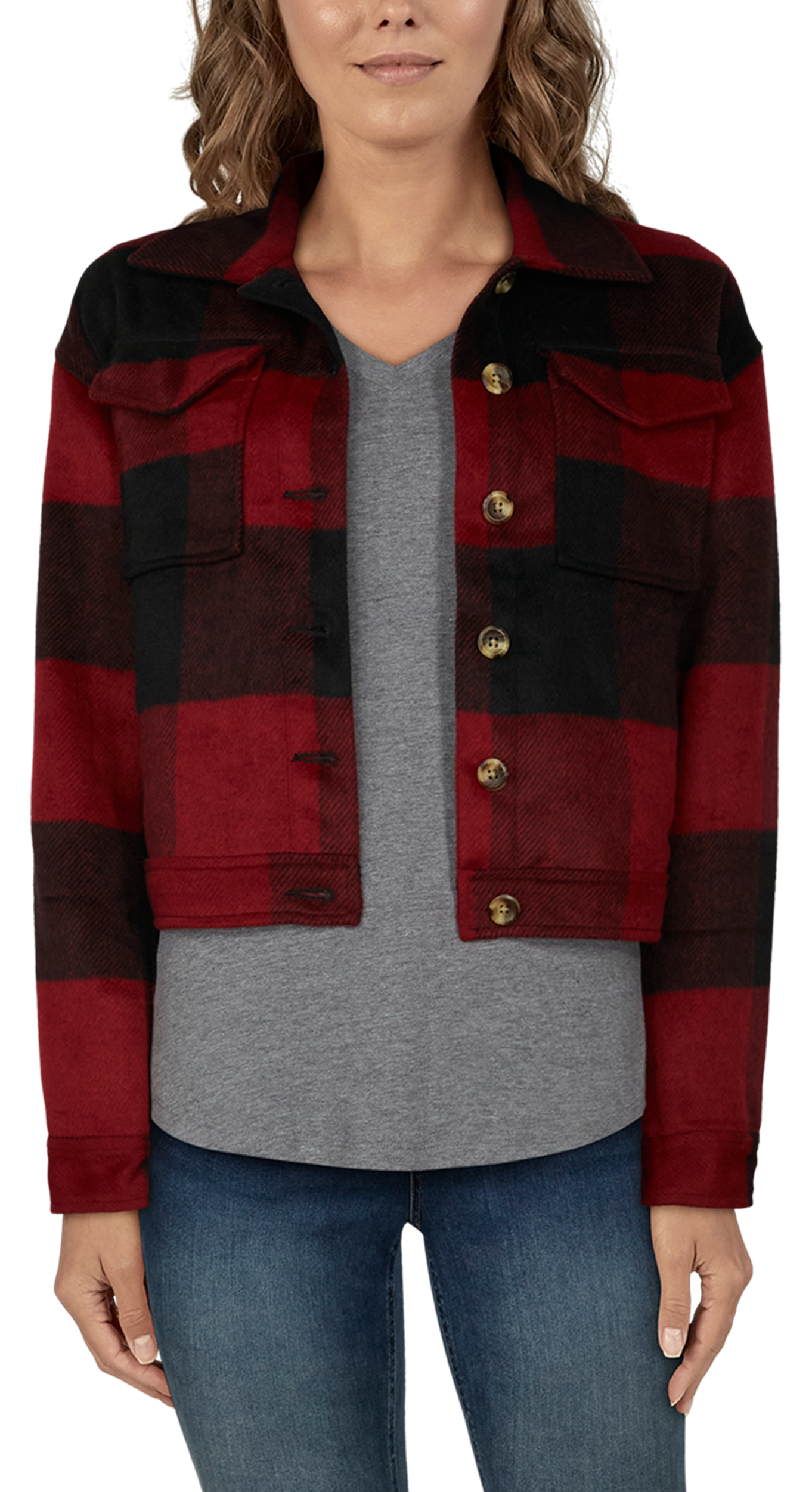 Image of Natural Reflections Flannel Jacket for Ladies - Red Buffalo - XXL