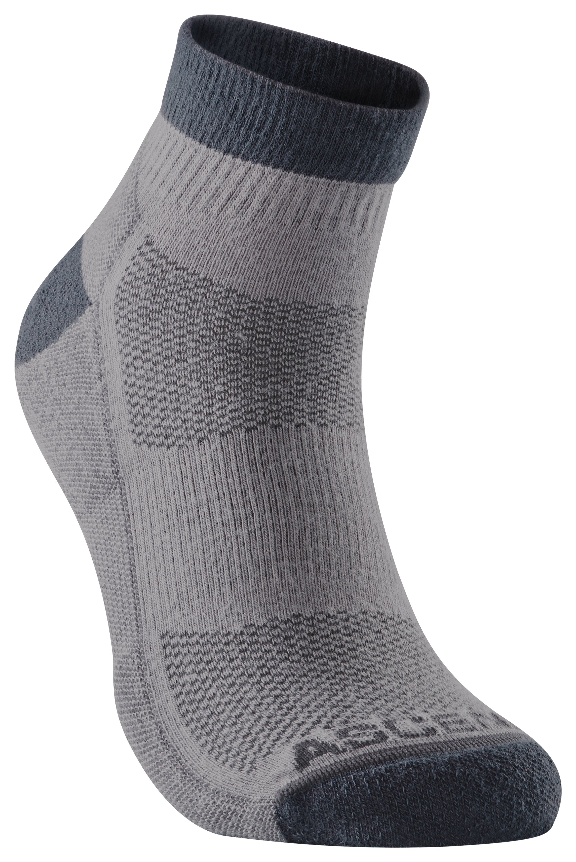 Image of Ascend Eco Coolmax Quarter Crew Socks 1-Pair Pack - Alloy Asphalt - S