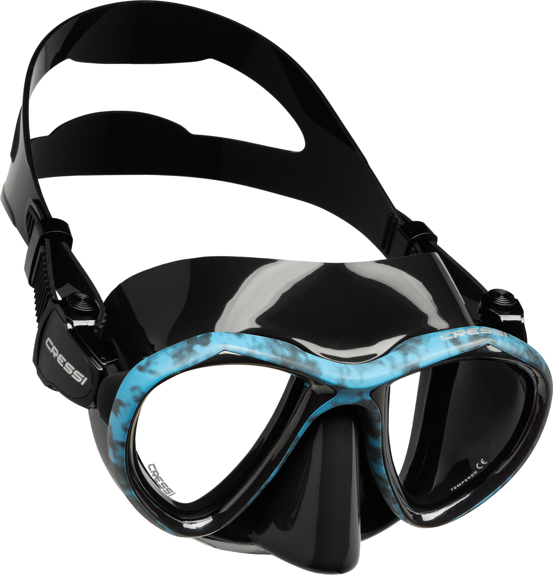 Image of Cressi Metis Free Diving Mask - Black/Camo Blue