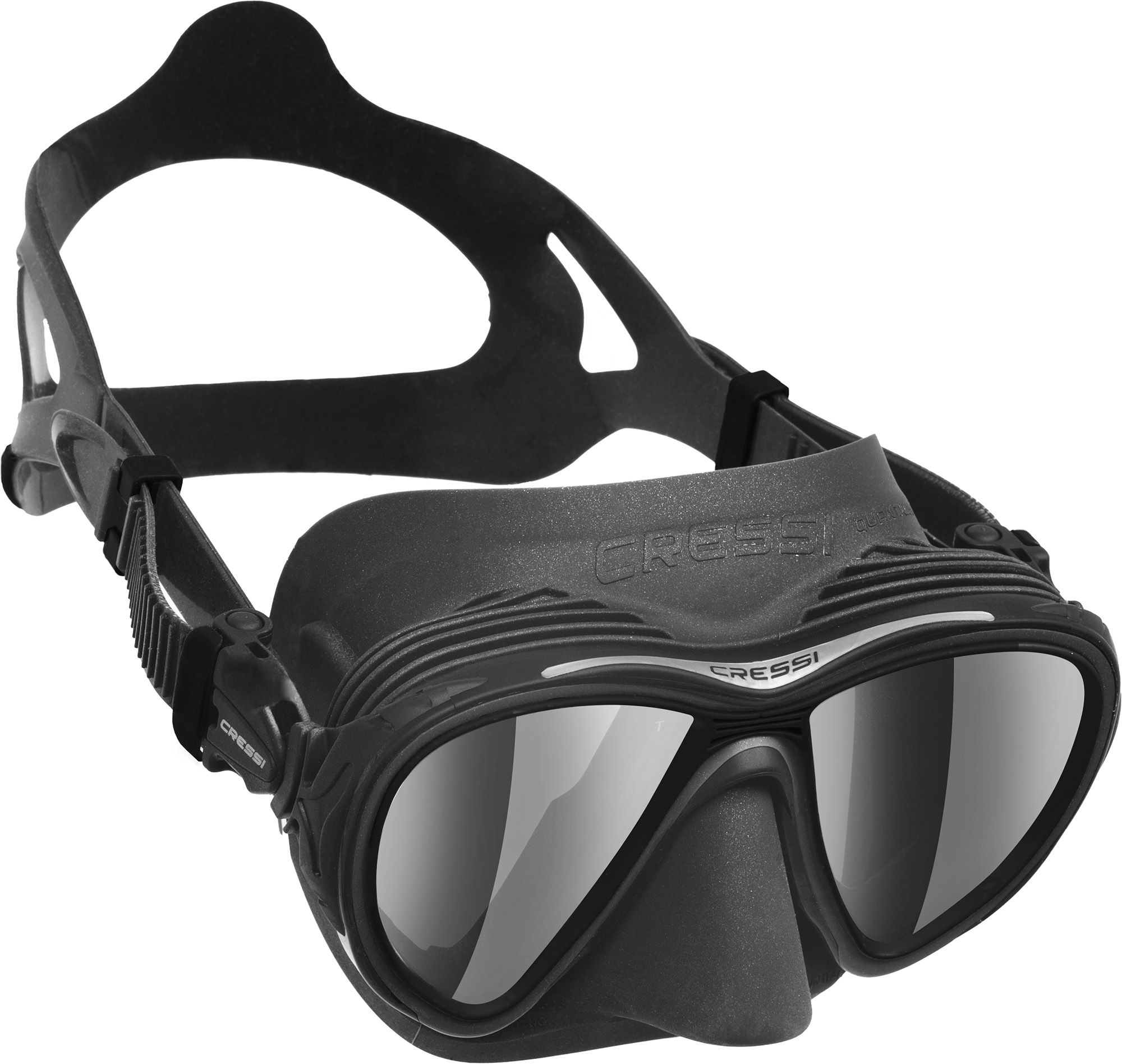 Image of Cressi Quantum Scuba Diving Mask - Black/Black/Mirror Lens