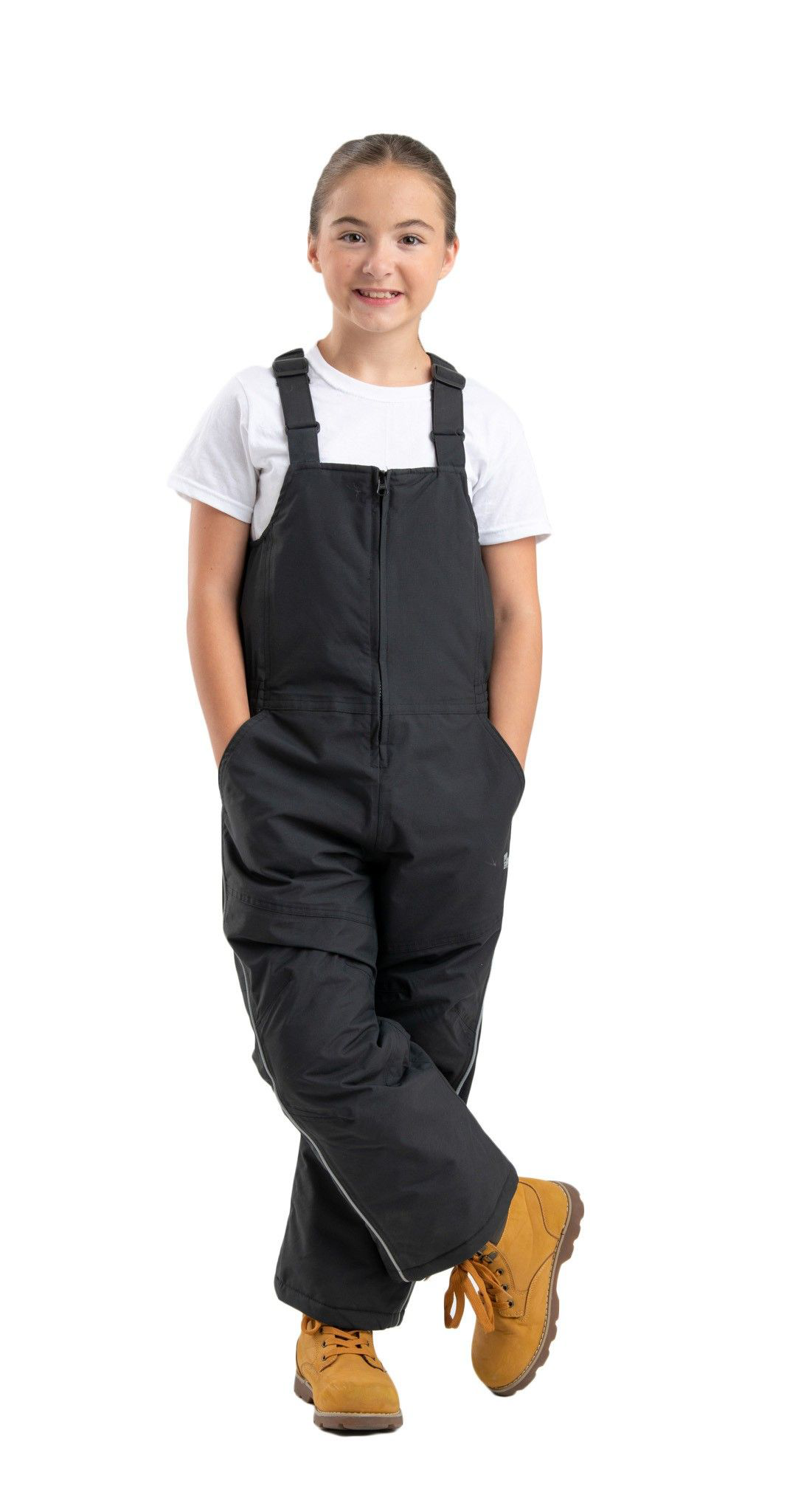 Image of Berne Coastline Insulated Nylon Bibs for Kids - Black - L