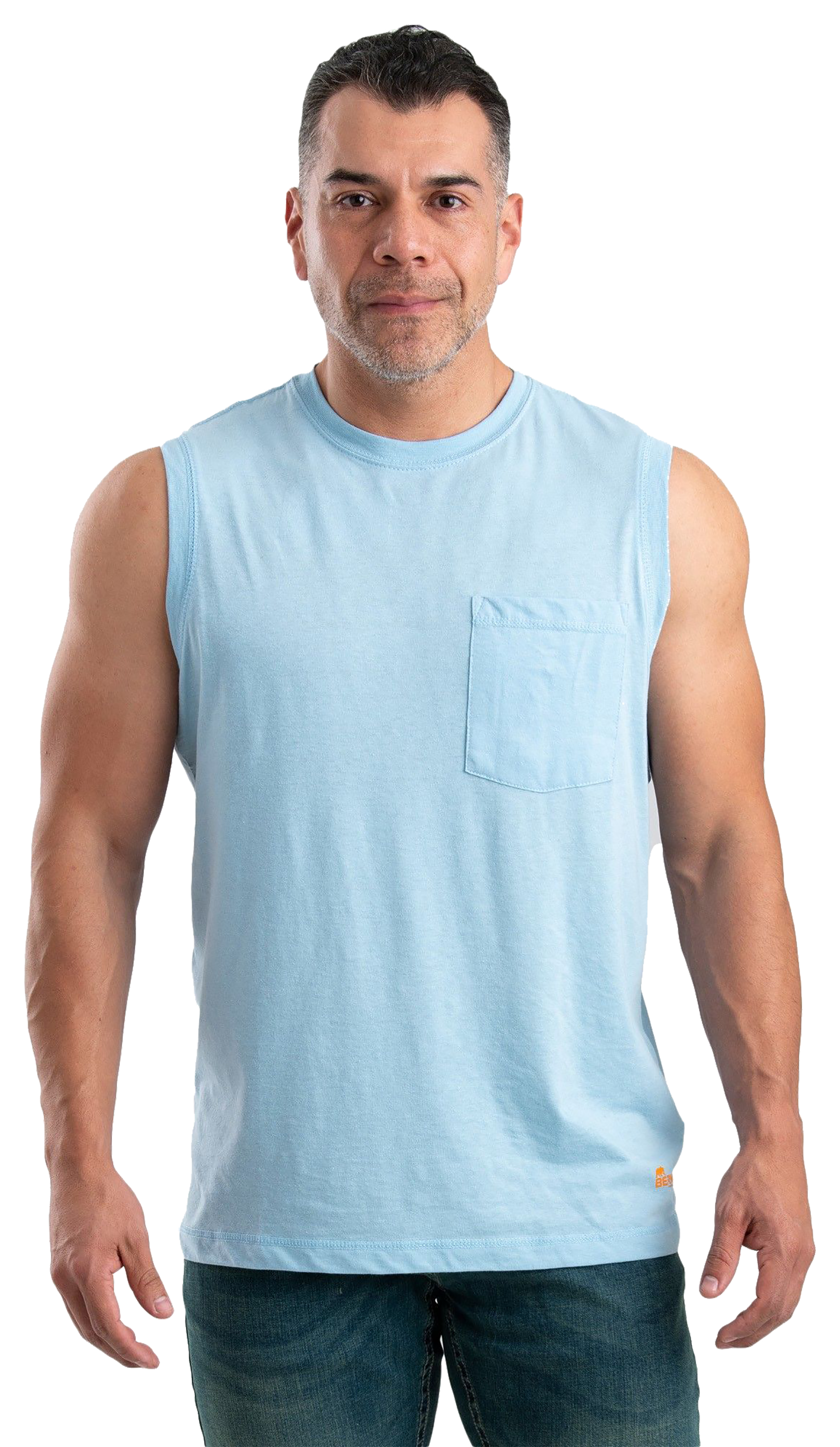 Image of Berne Performance Sleeveless Pocket T-Shirt - Carolina