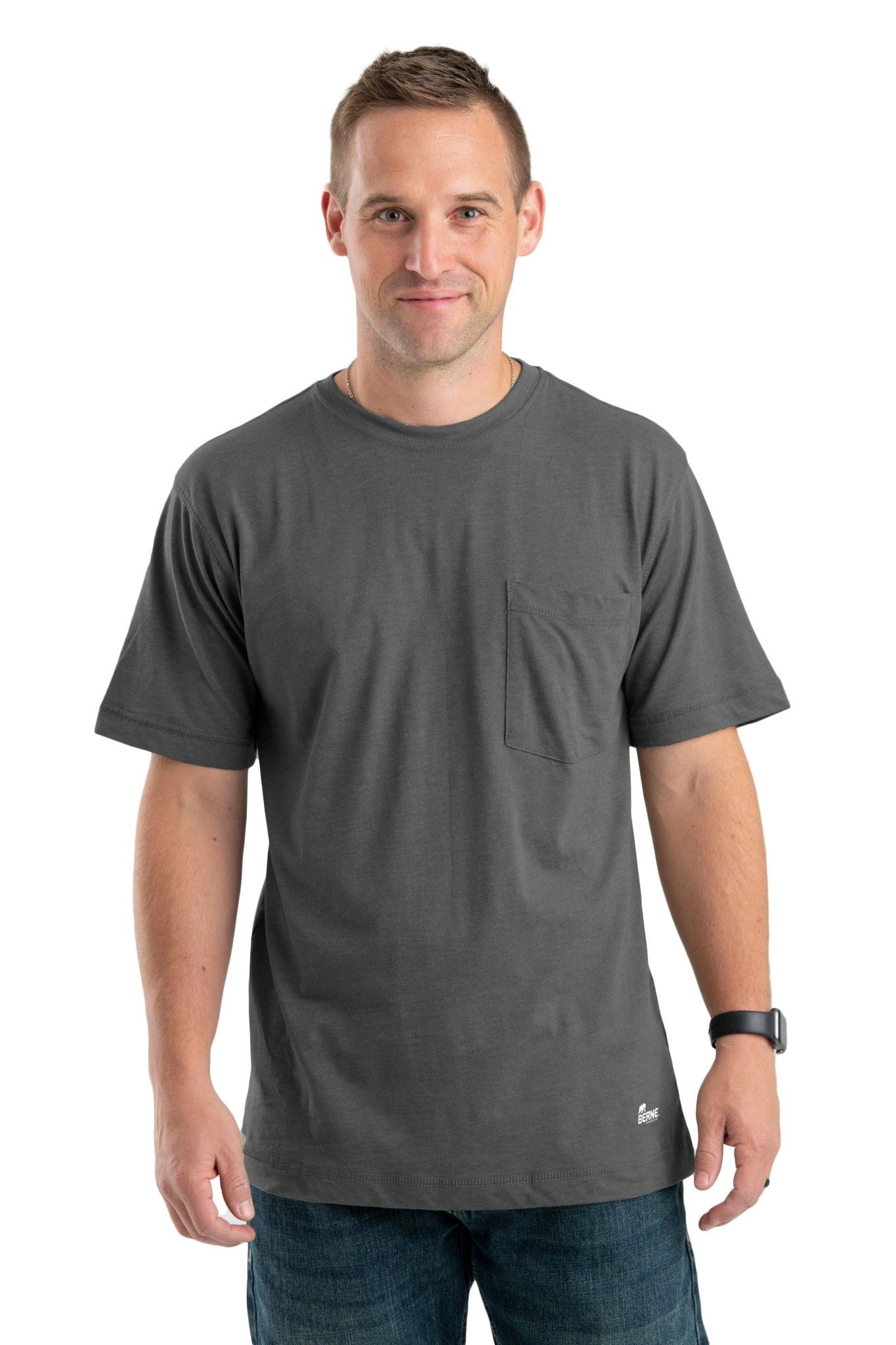 Image of Berne Performance Pocket Short-Sleeve T-Shirt - Slate